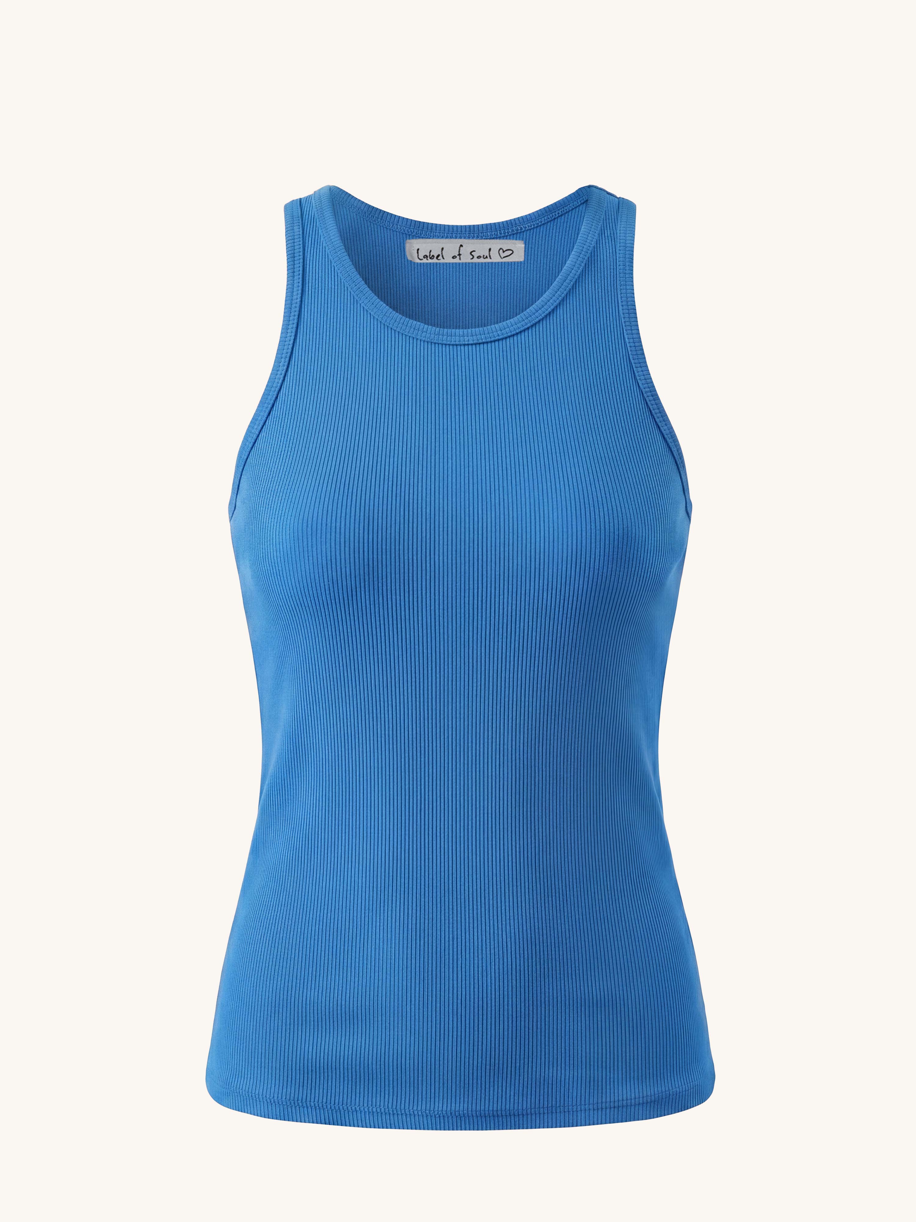 Geripptes Racertop - Royalblau