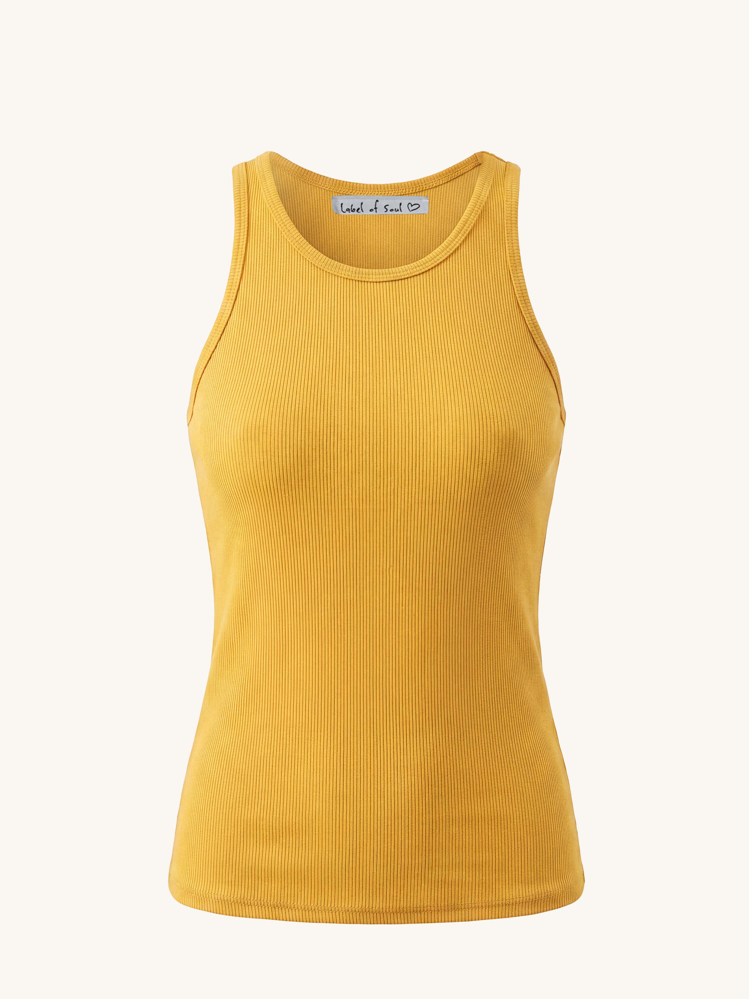 Geripptes Racertop - Senf