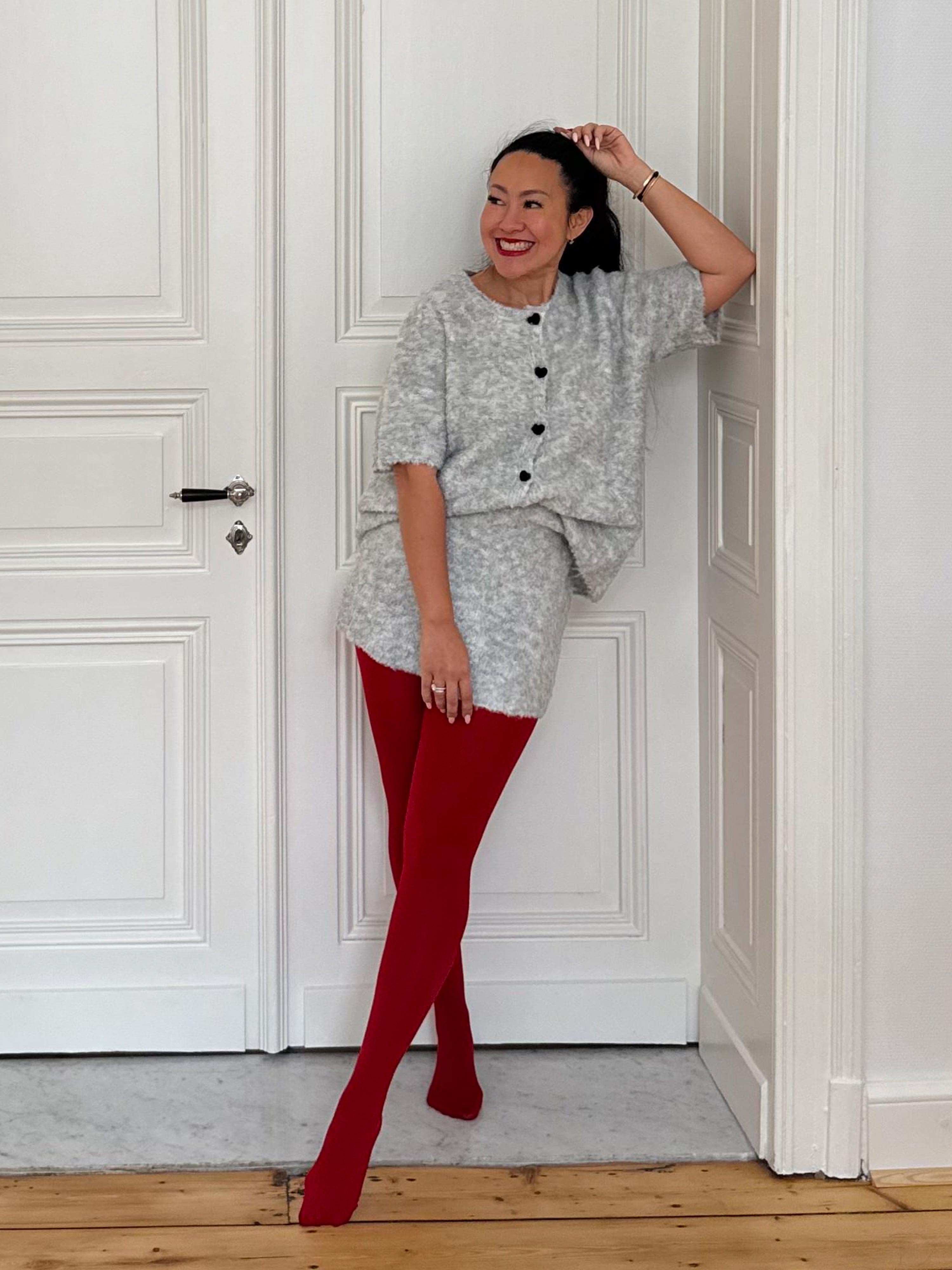 Viskose Kurzarm Cardigan - AMORE - Grau Viskose Kurzarm Cardigan - AMORE - Grau