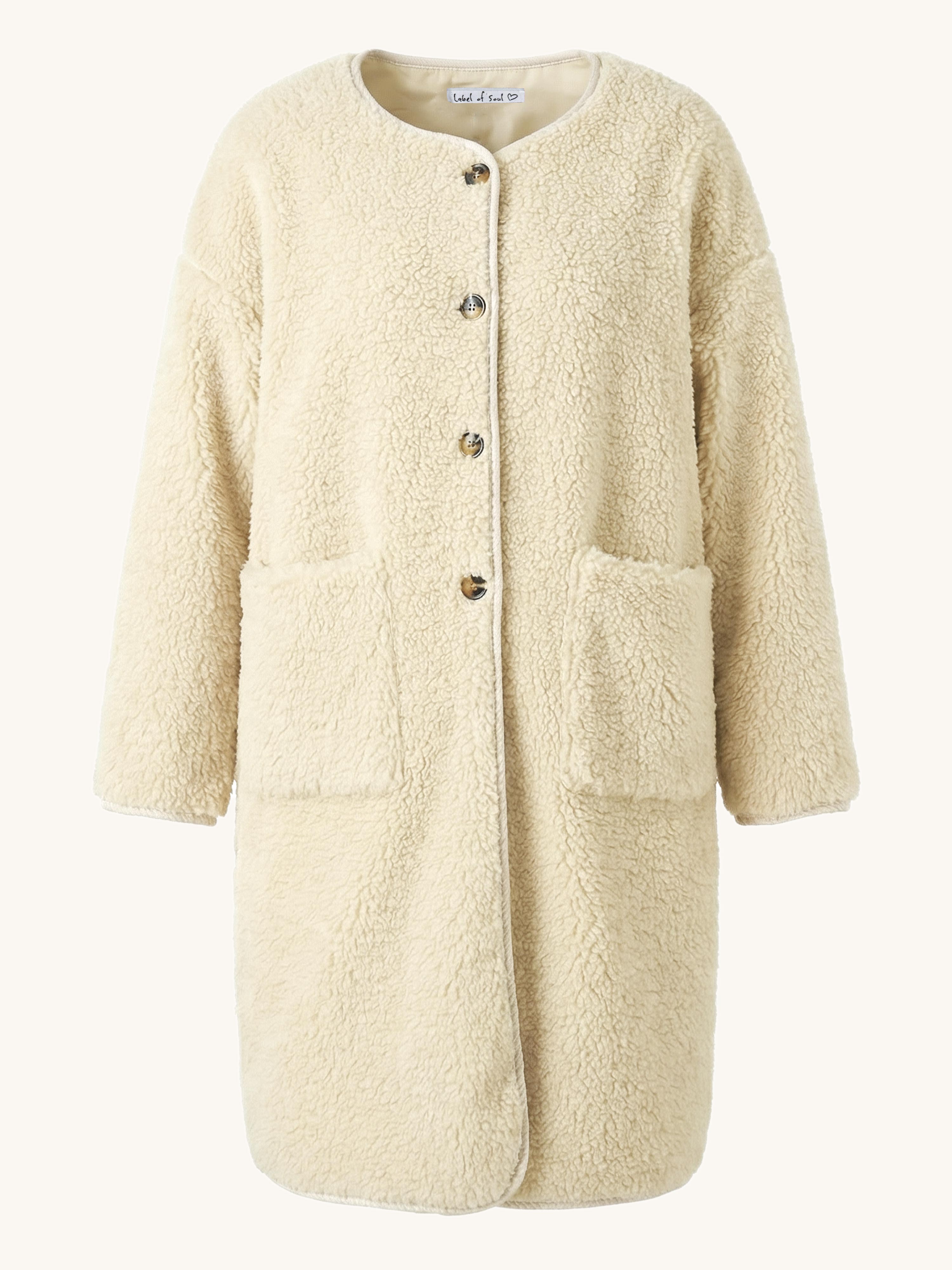 Teddylook Oversize Mantel - Vanille