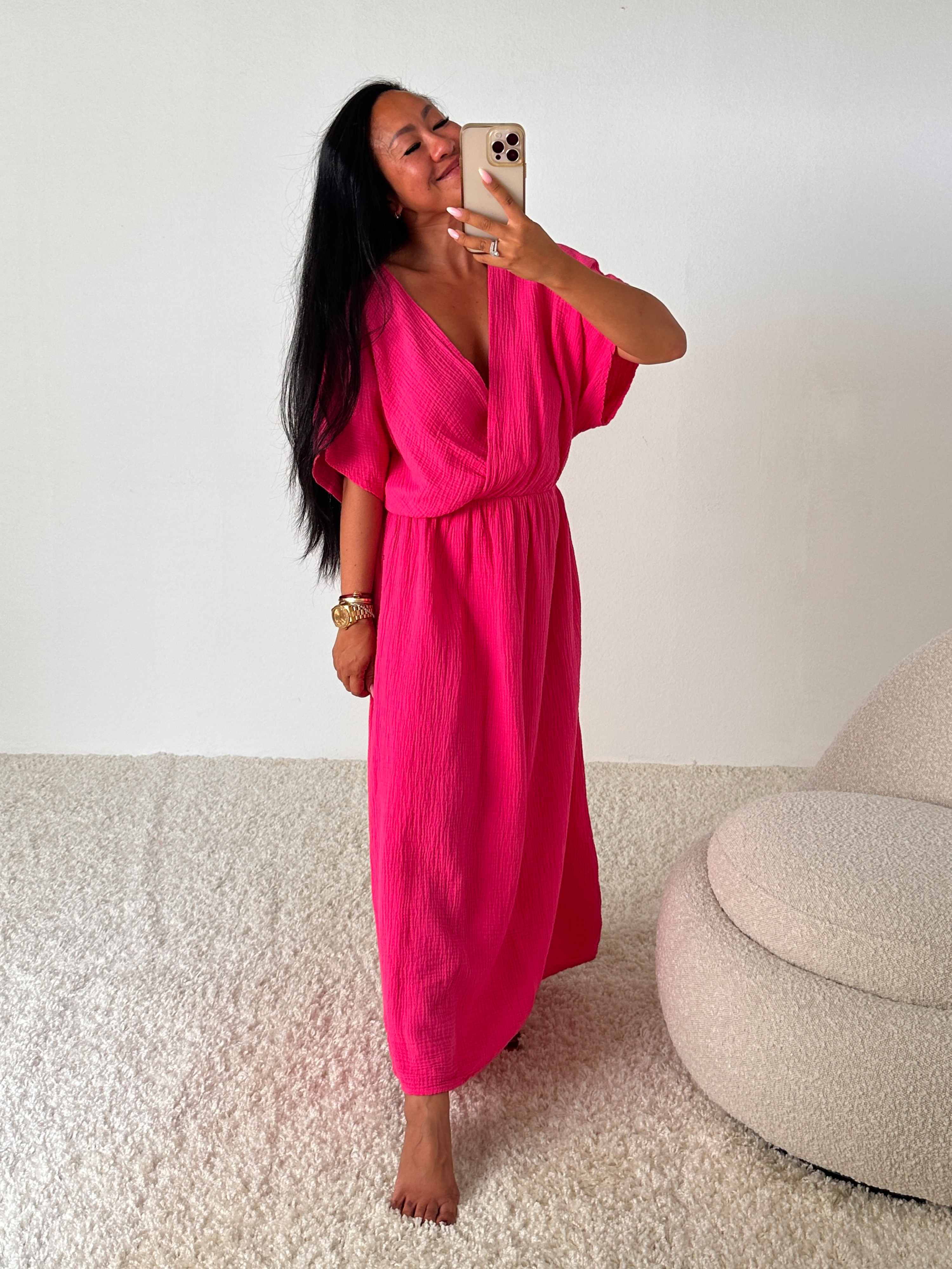 Musselin Kleid - Malaga - Pink