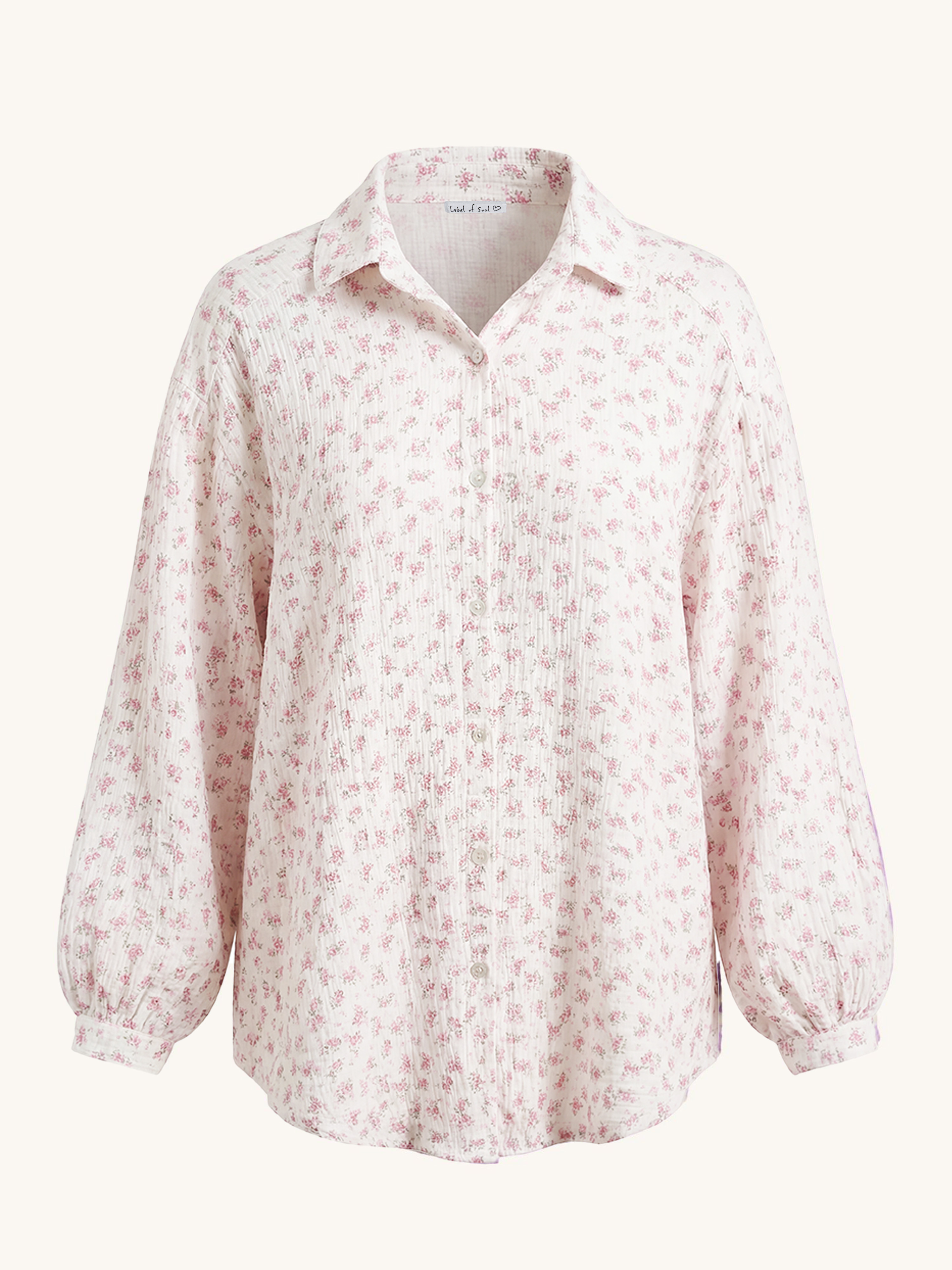 Musselin Midi Oversize Bluse - Bloomy