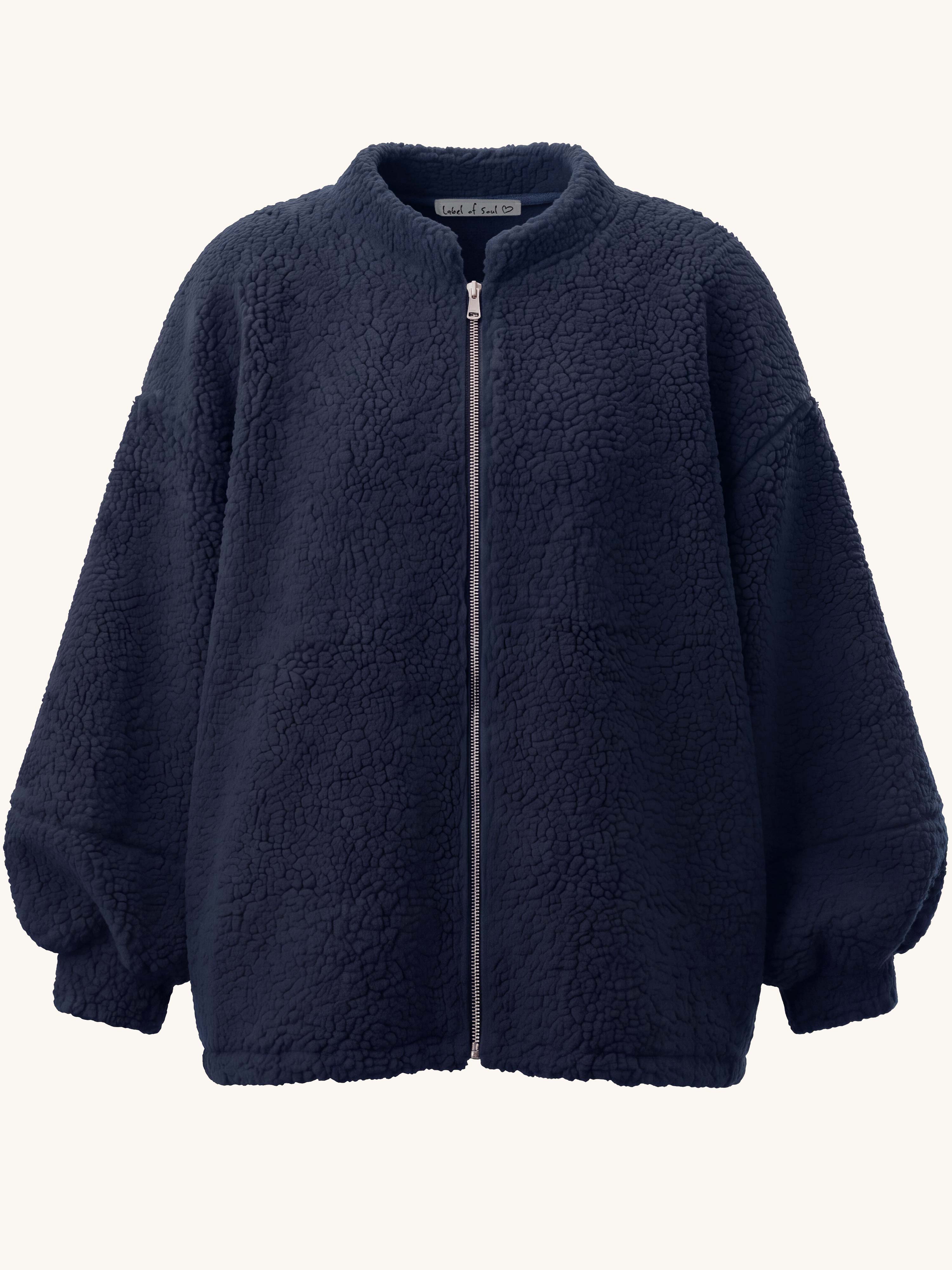 Teddylook Jacke mit Zipper - ICON - Navy