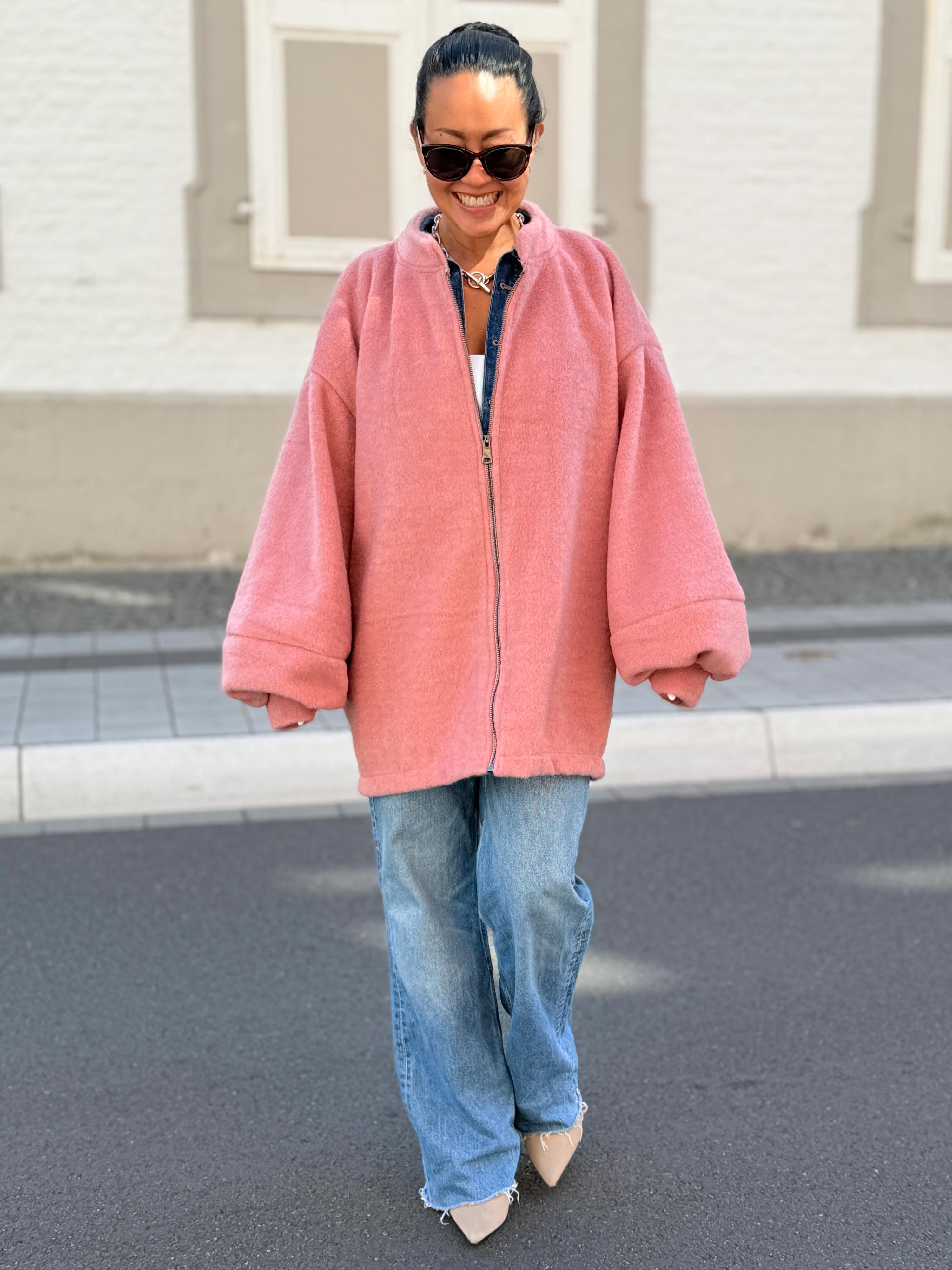 Oversize Jacke mit Taschen - SIGNATURE - Blush