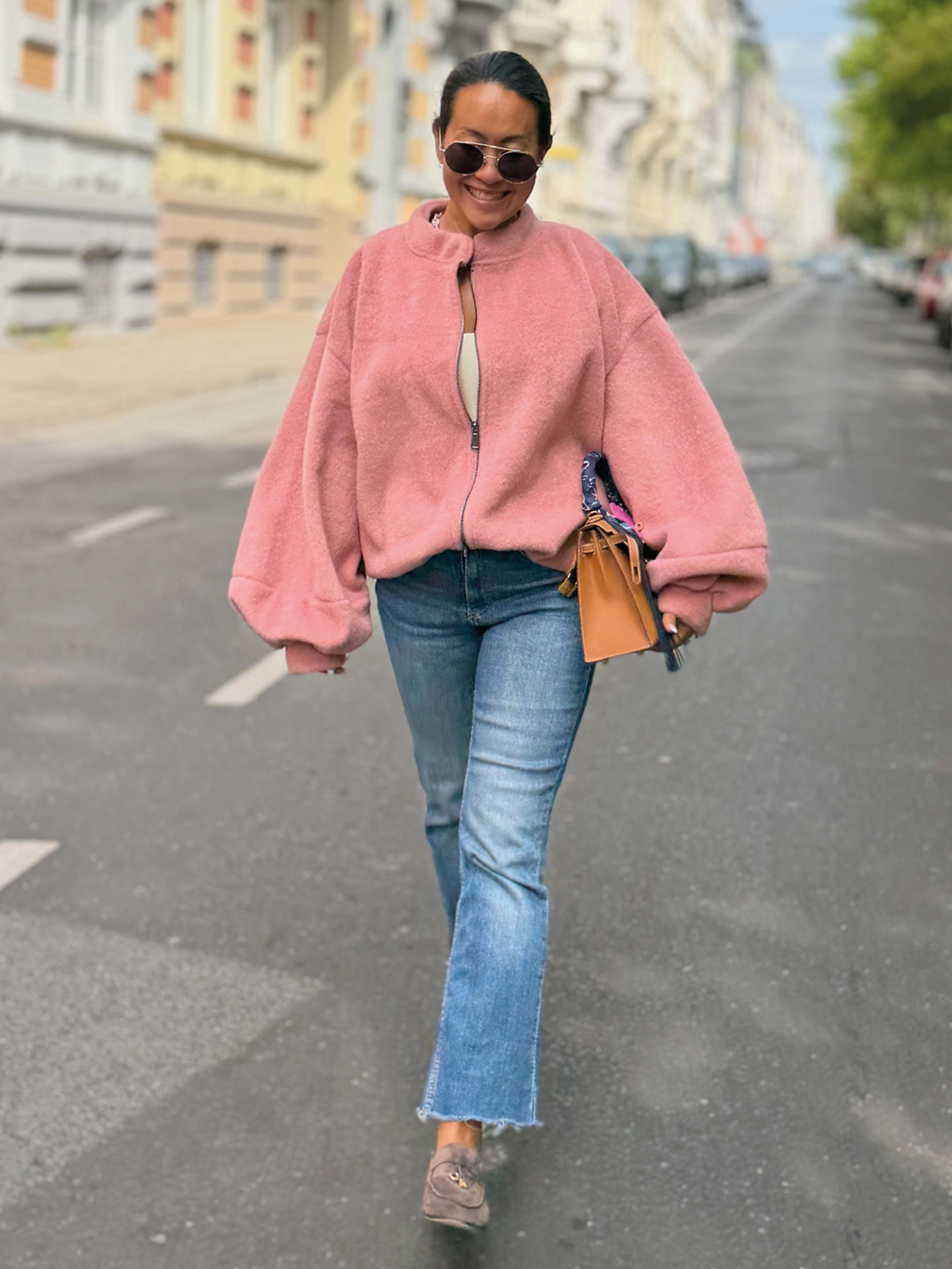 Oversize Jacke mit Taschen - SIGNATURE - Blush