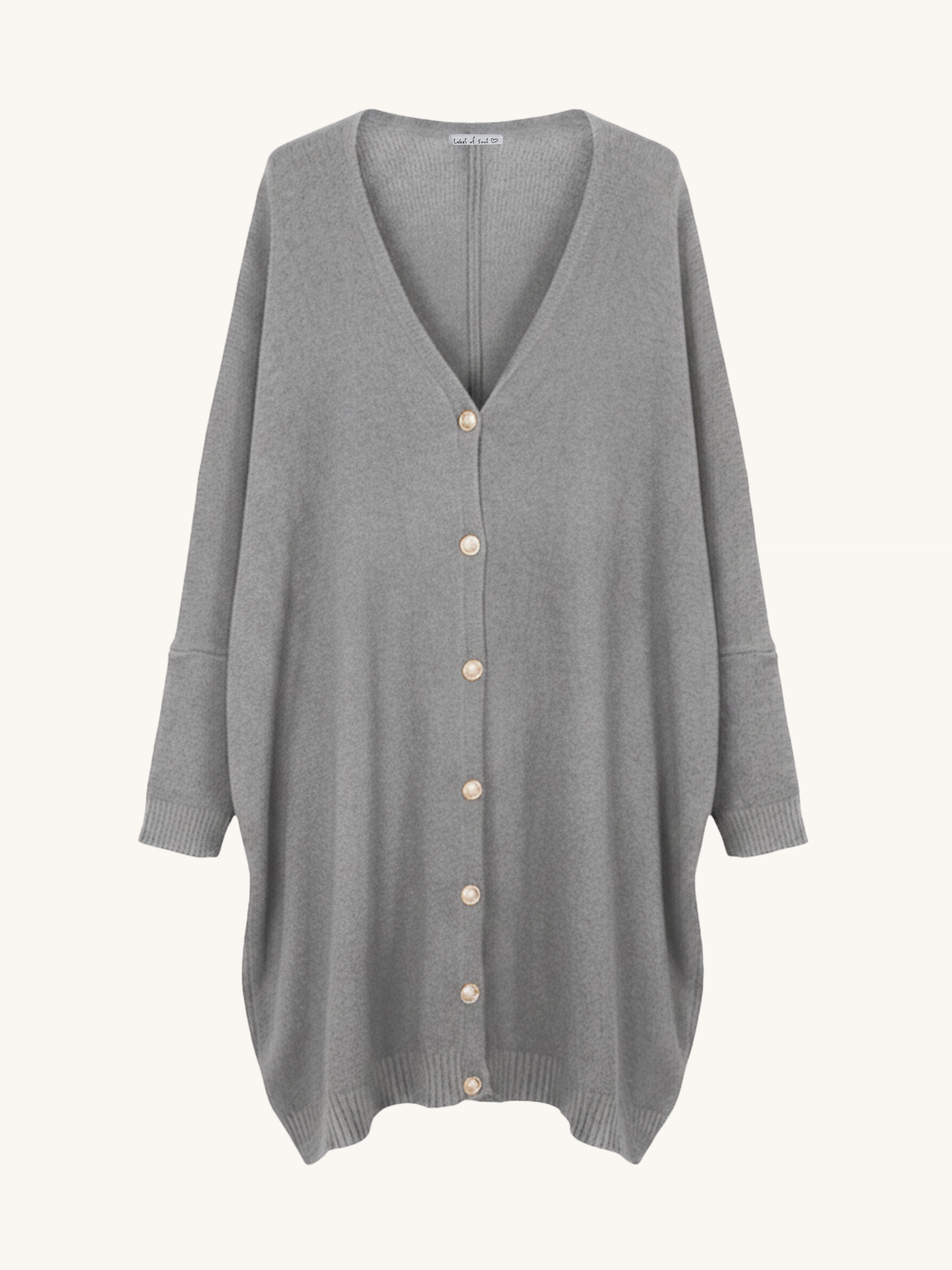 Oversize Viskose Cardigan TALL - Grau Oversize Viskose Cardigan TALL - Grau