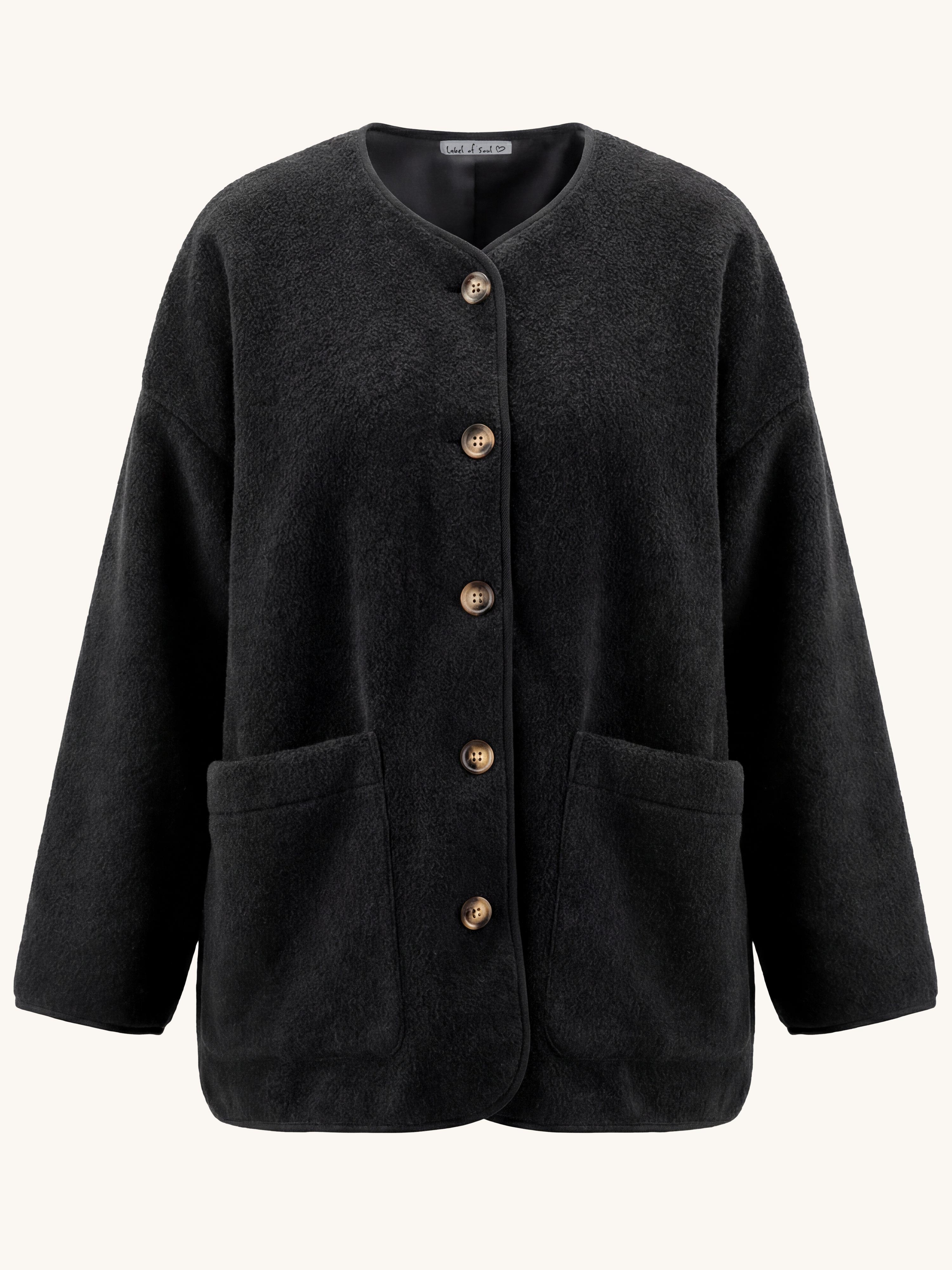 Oversize Jacke Button - SIGNATURE - Schwarz