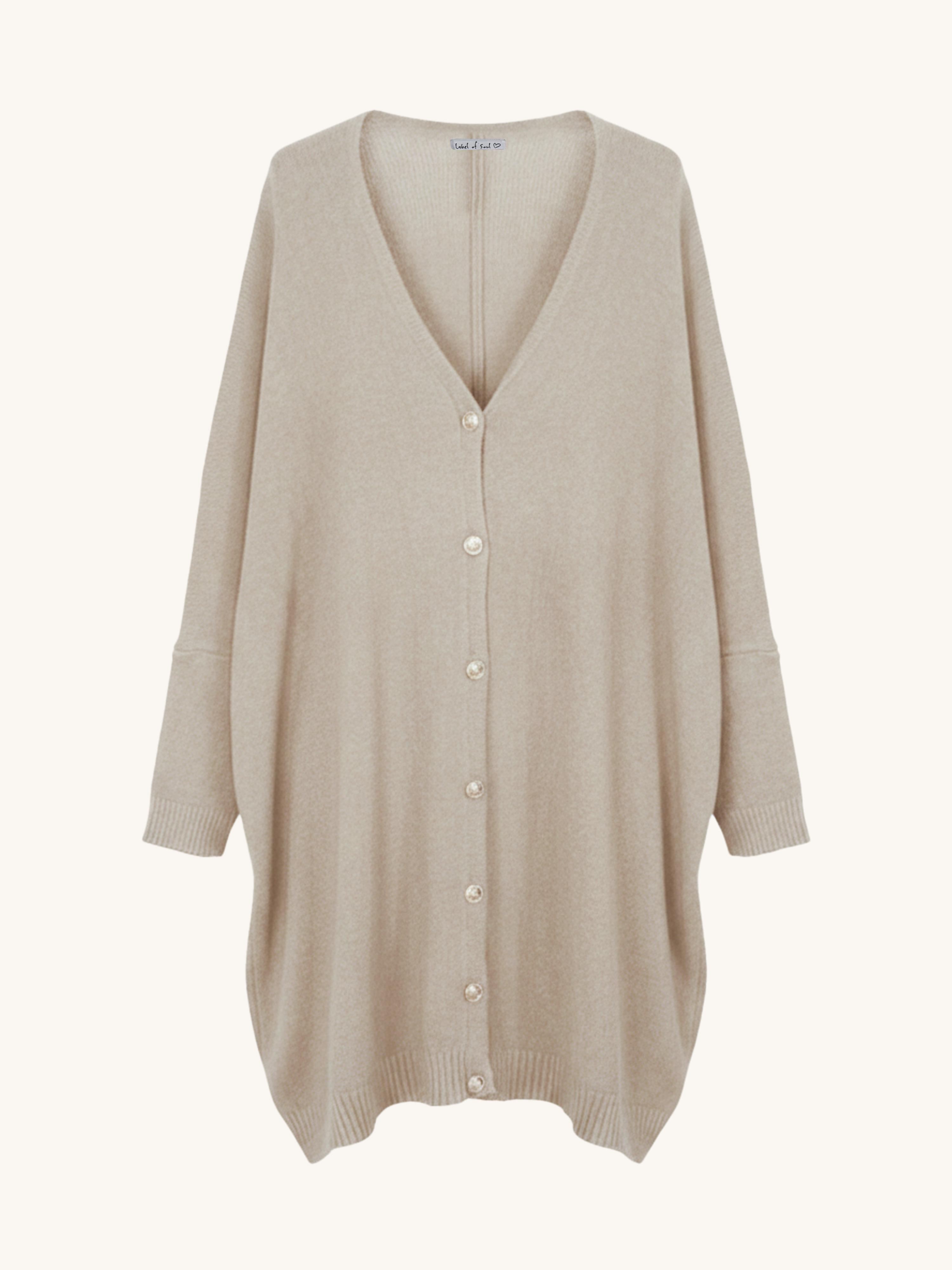 Oversize Viskose Cardigan TALL - Oatmeal Oversize Viskose Cardigan TALL - Oatmeal