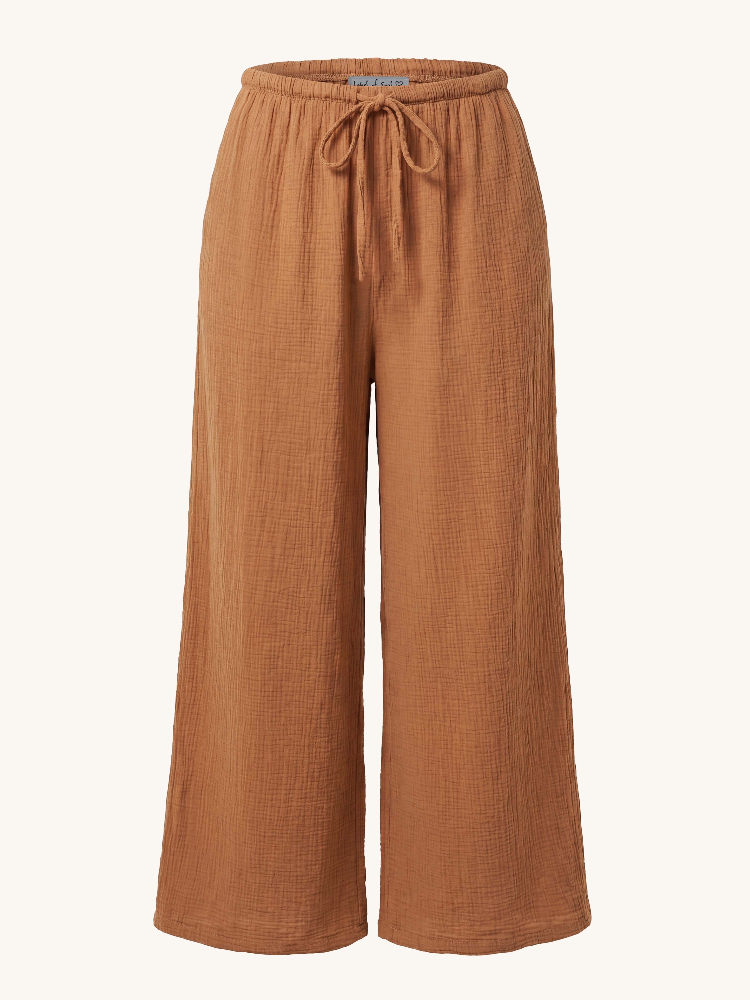 Musselin Palazzo Oversize Hose - NAMASTE - Cinnamon
