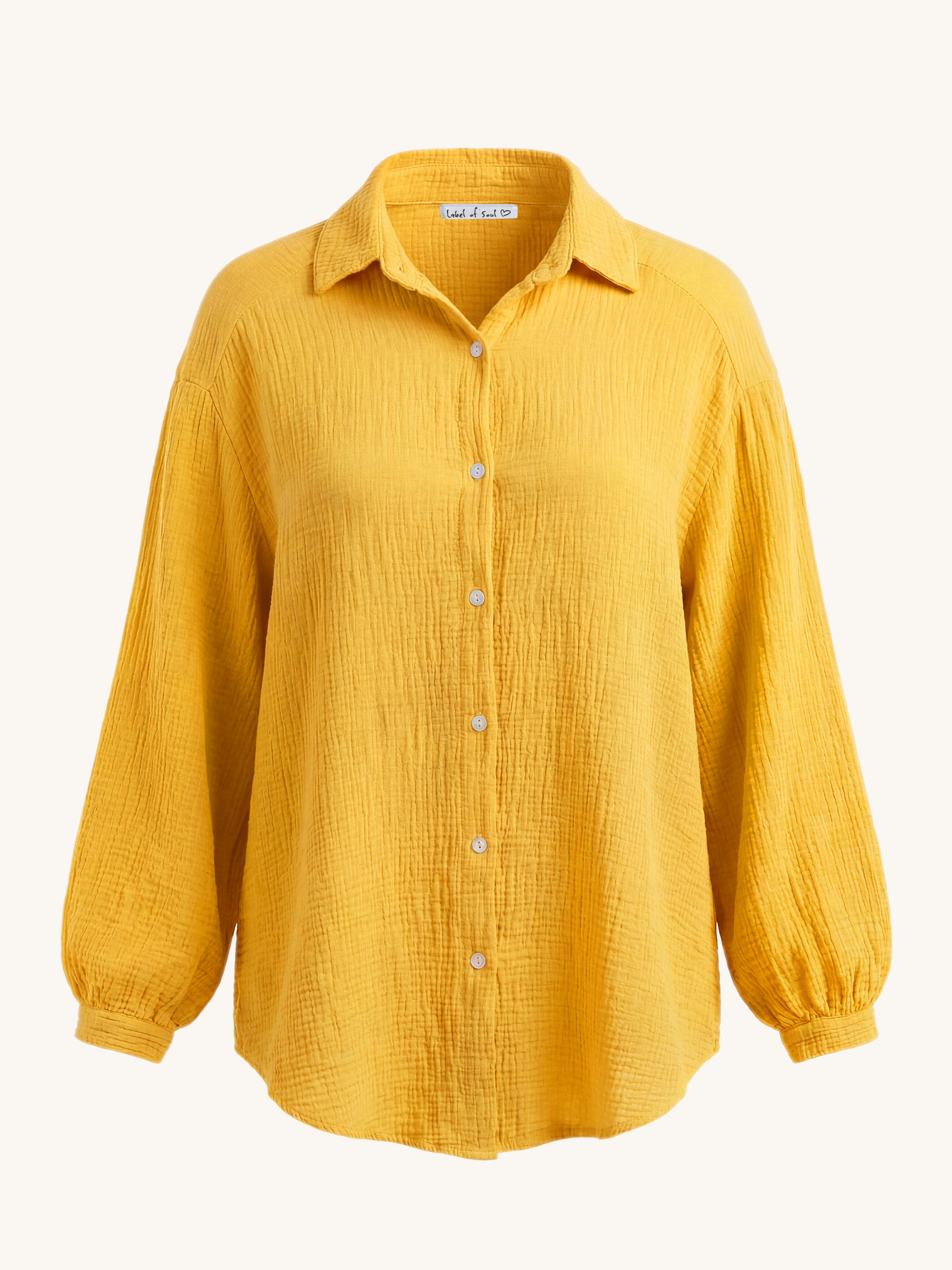 Musselin Midi Oversize Bluse - Sole Mio