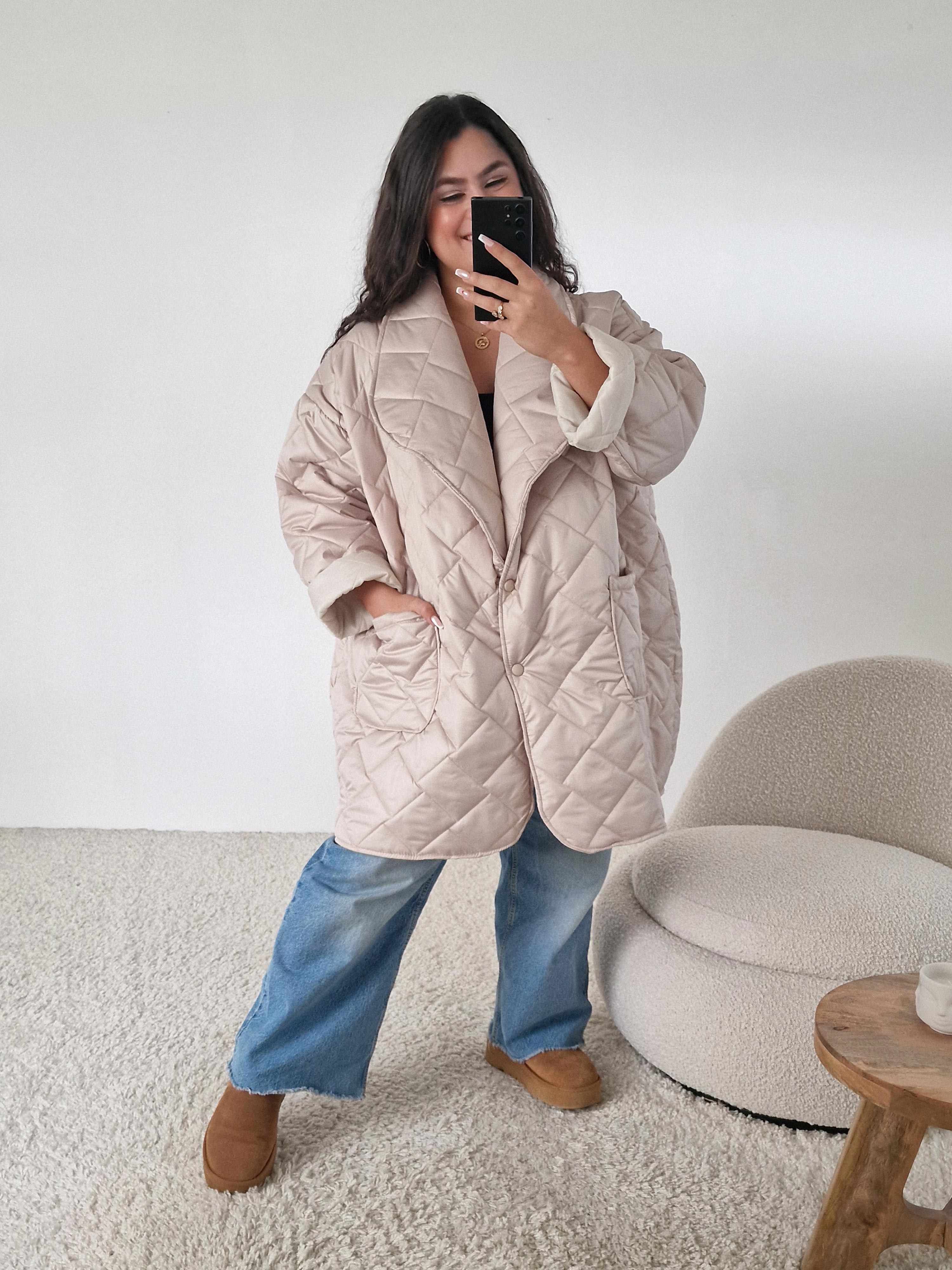 CURVY Blazer Steppjacke - Beige CURVY Blazer Steppjacke - Beige