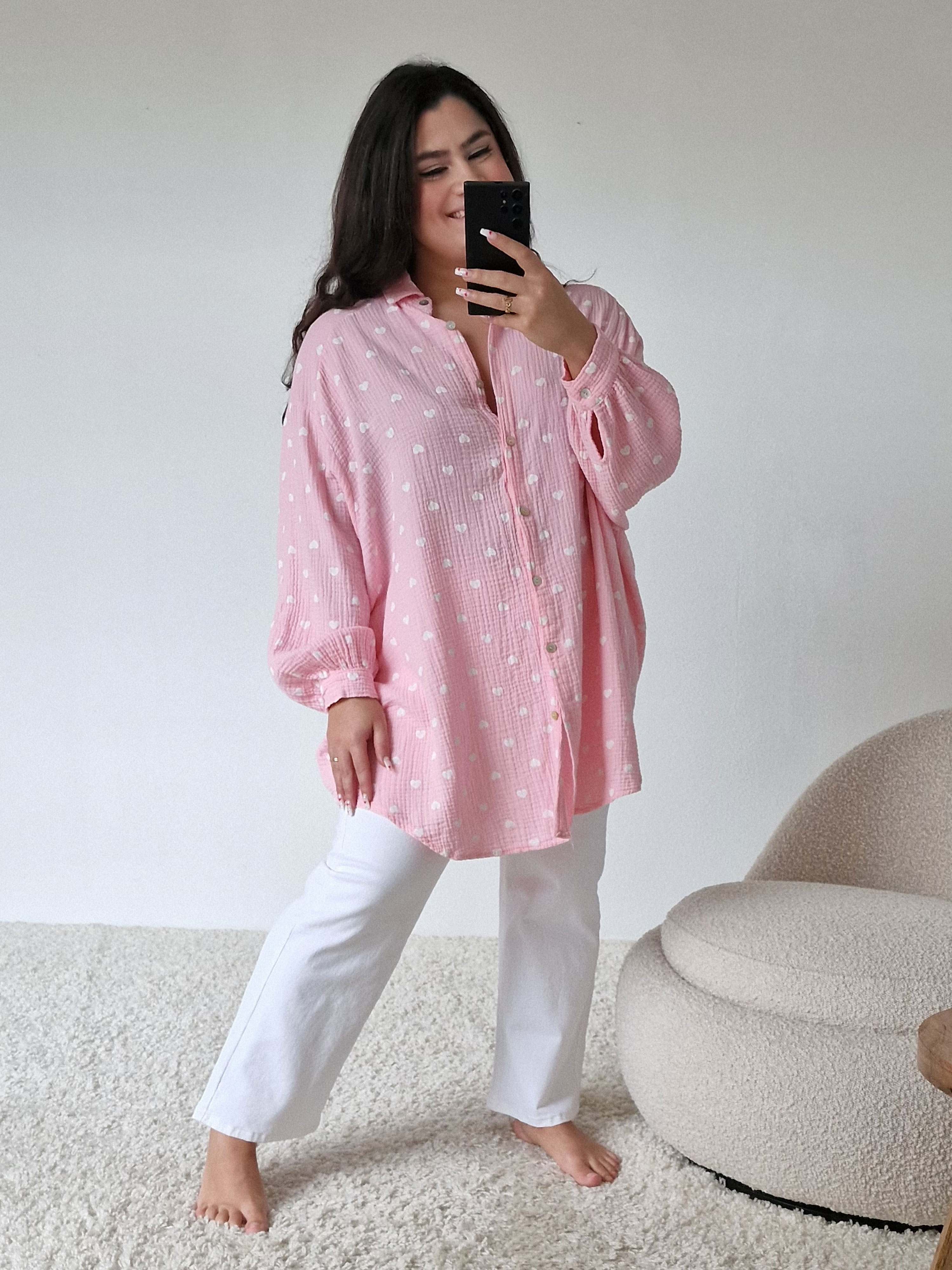 Musselin Long Oversize Bluse - Must Have - LOULOU - Blossom