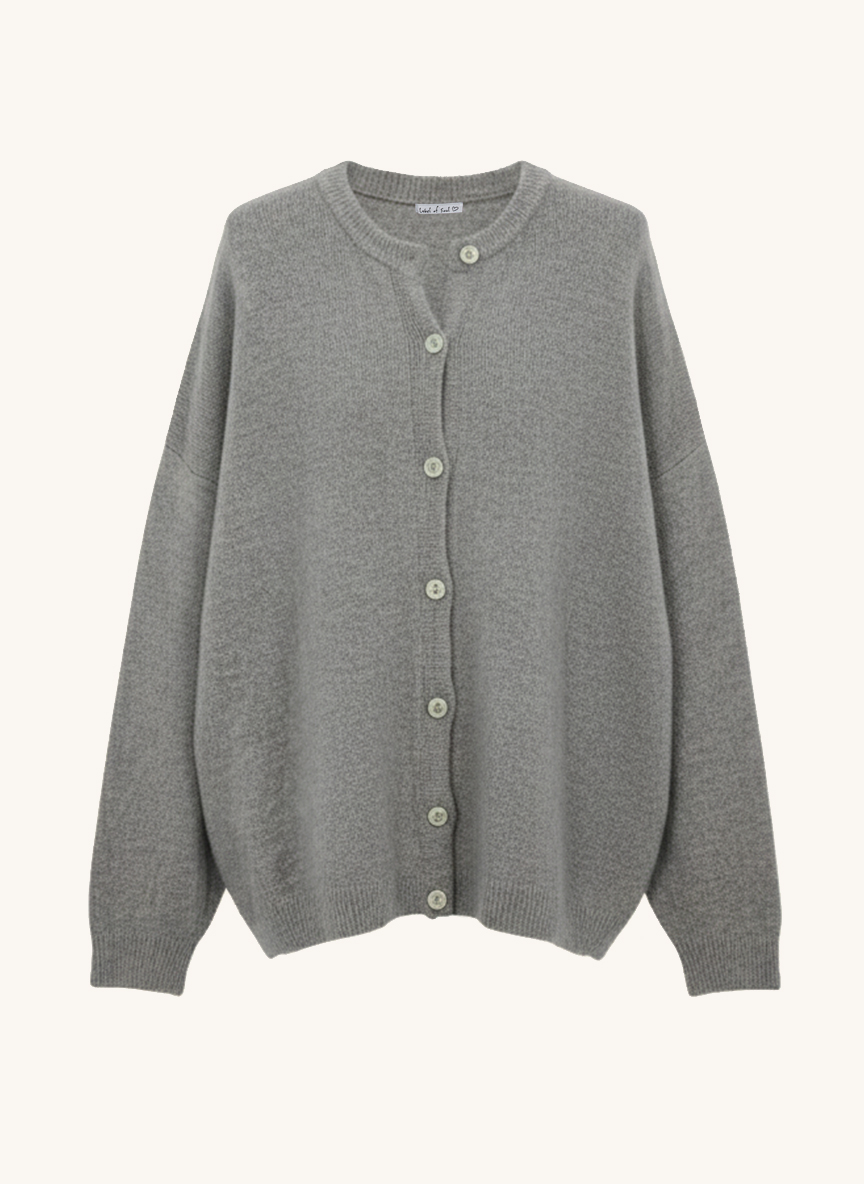 Strickjacke mit Alpakawollanteil - Grau