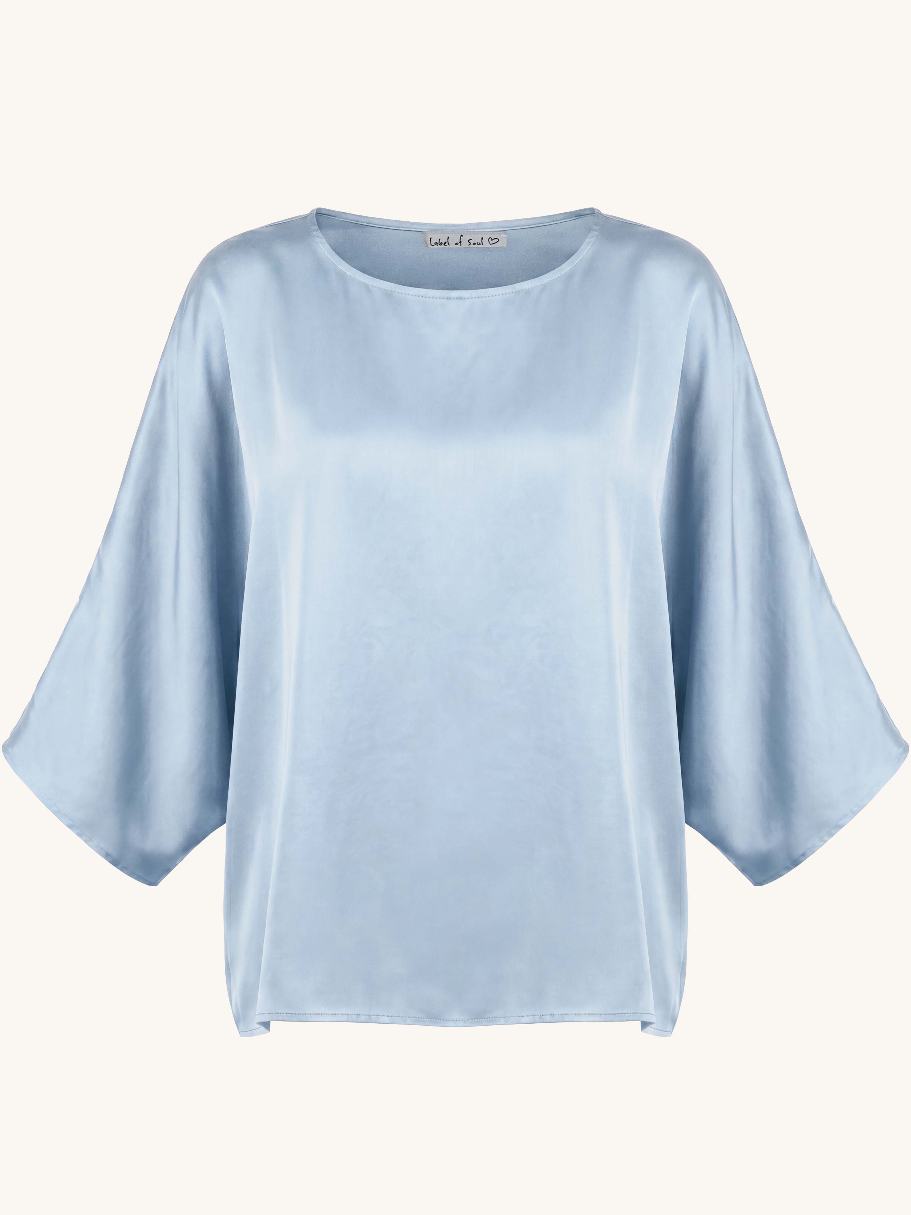 Oversize Viskose Poncho - ELEGANCE - Babyblau