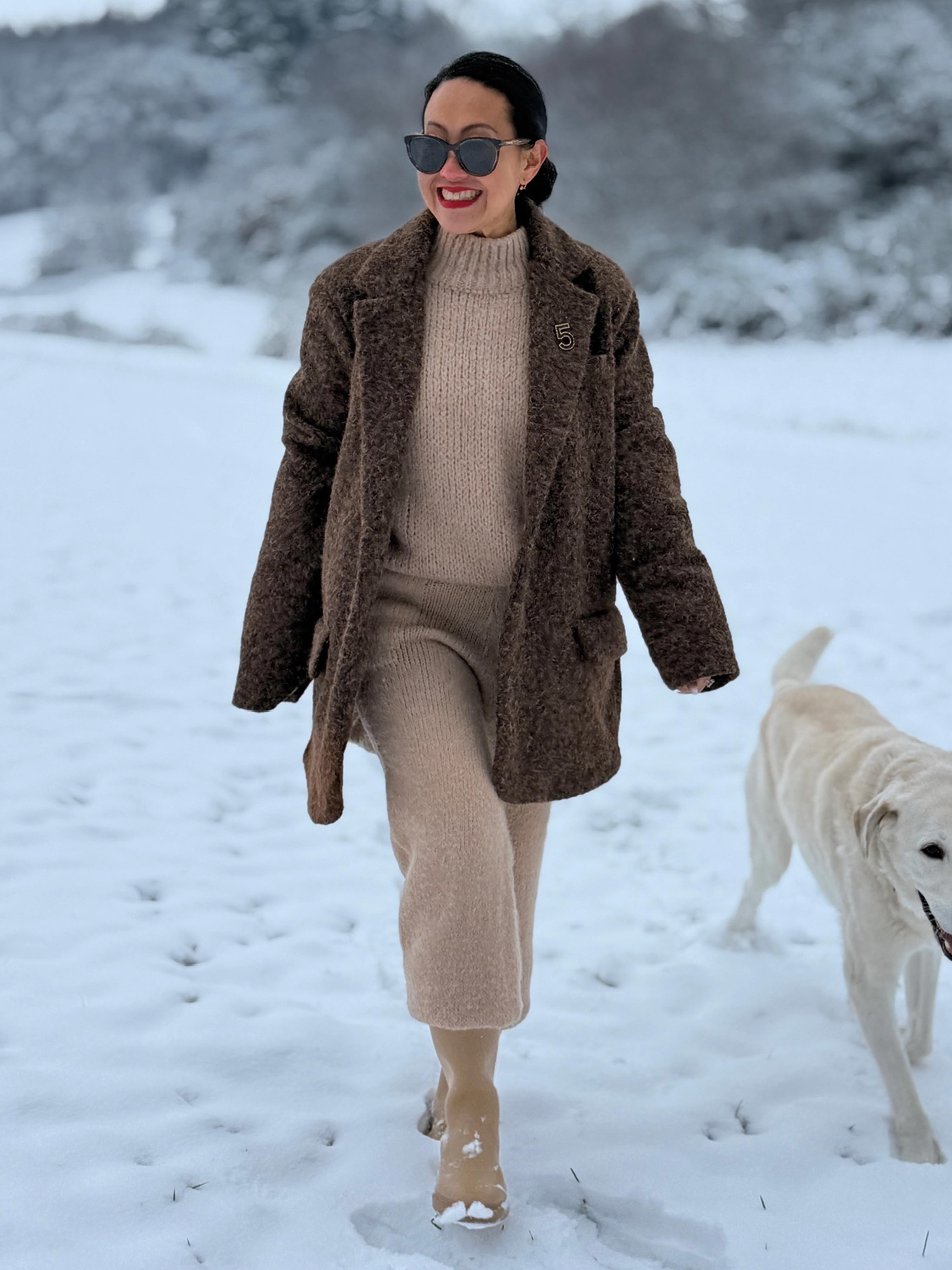 Oversize Bouclé Blazer HENRY - Schoko