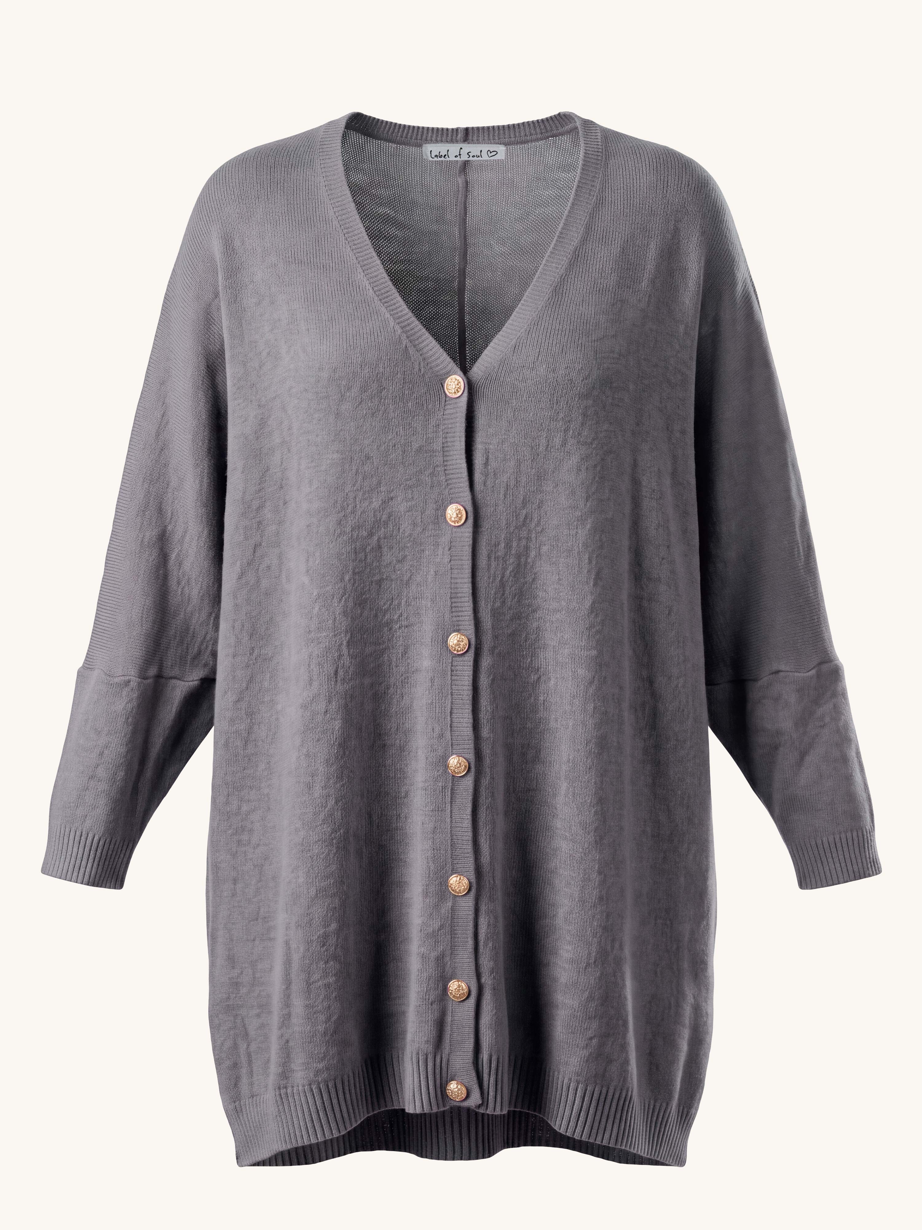 Oversize Viskose Cardigan CURVY - Grau