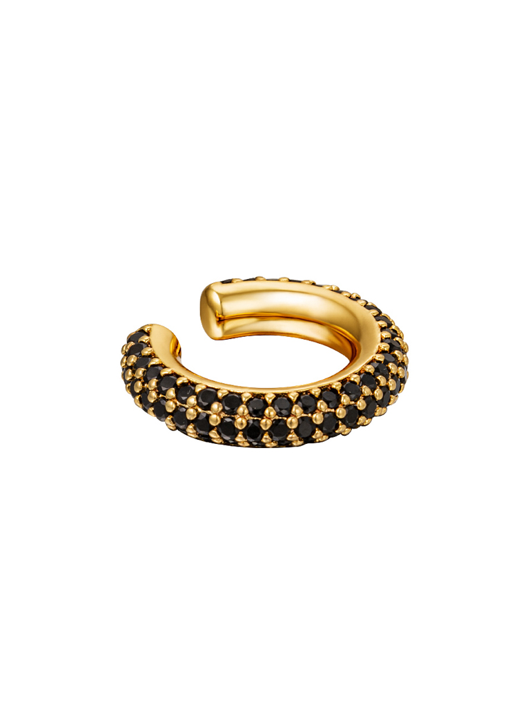 Ohrringe - Glam Ear cuff  - Edelstahl - Gold/Schwarz