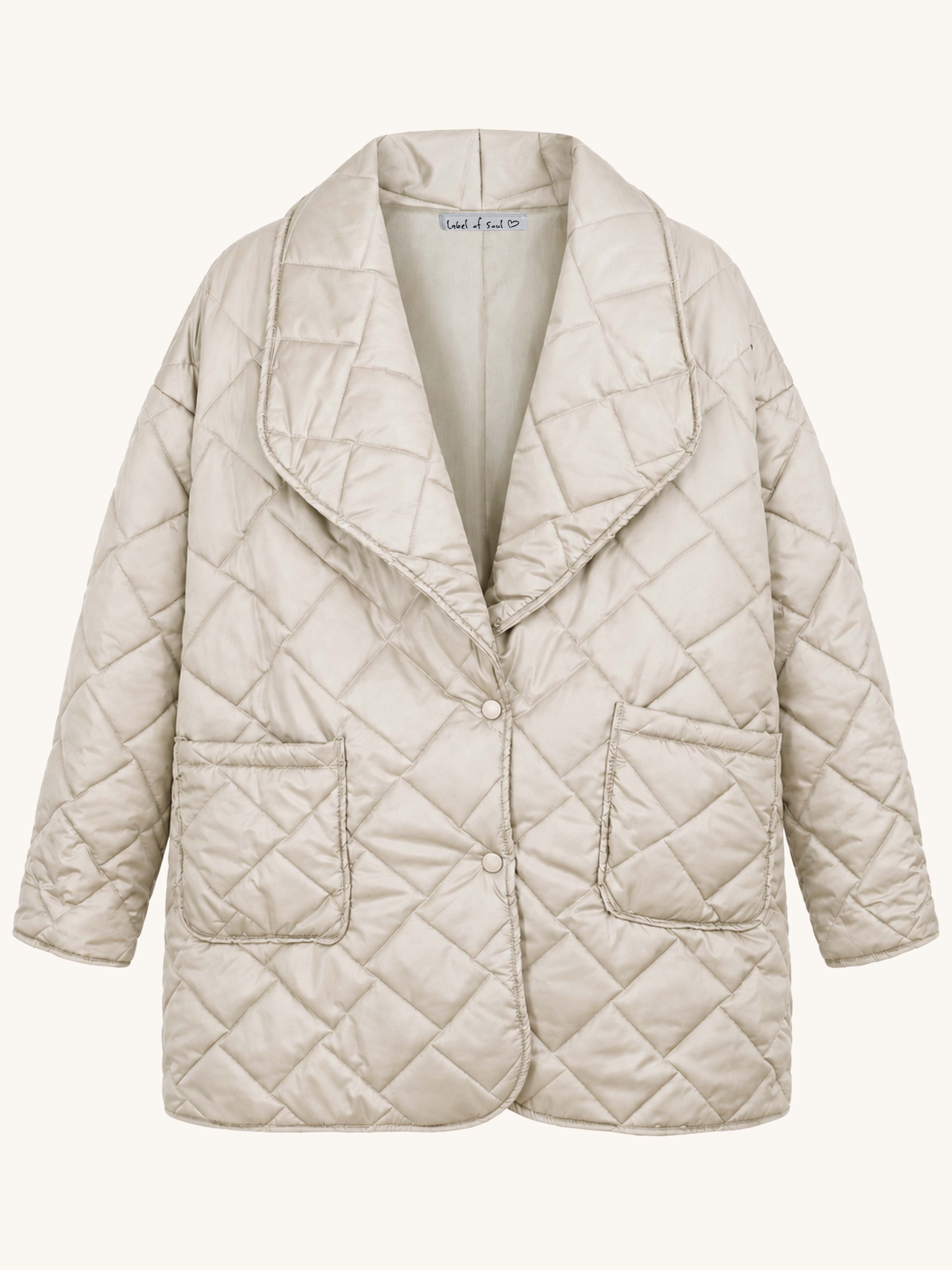 Leichte Blazer Steppjacke - CURVY - Beige