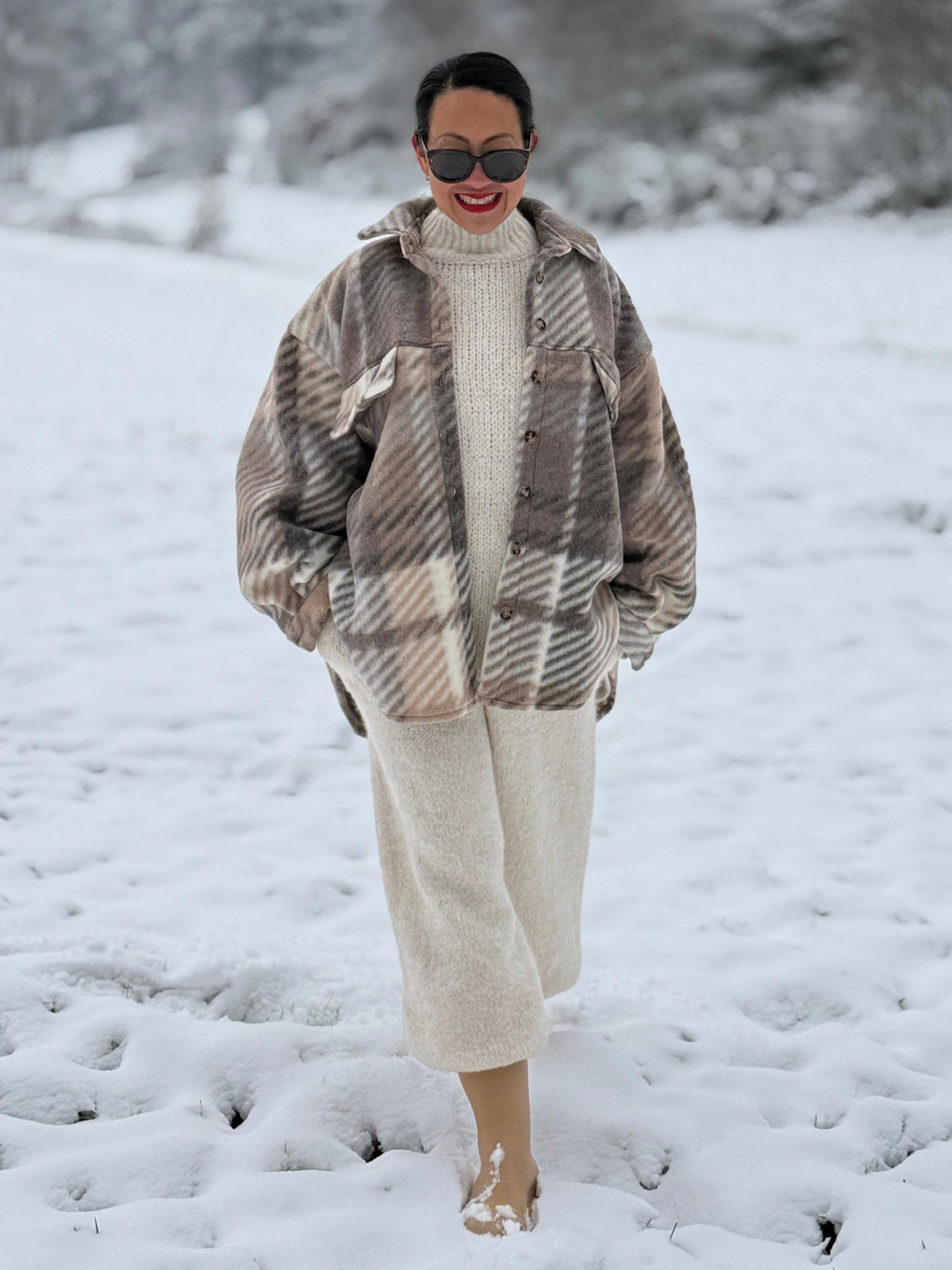 Overshirt Shacket Fleece Jacke - Oatmeal