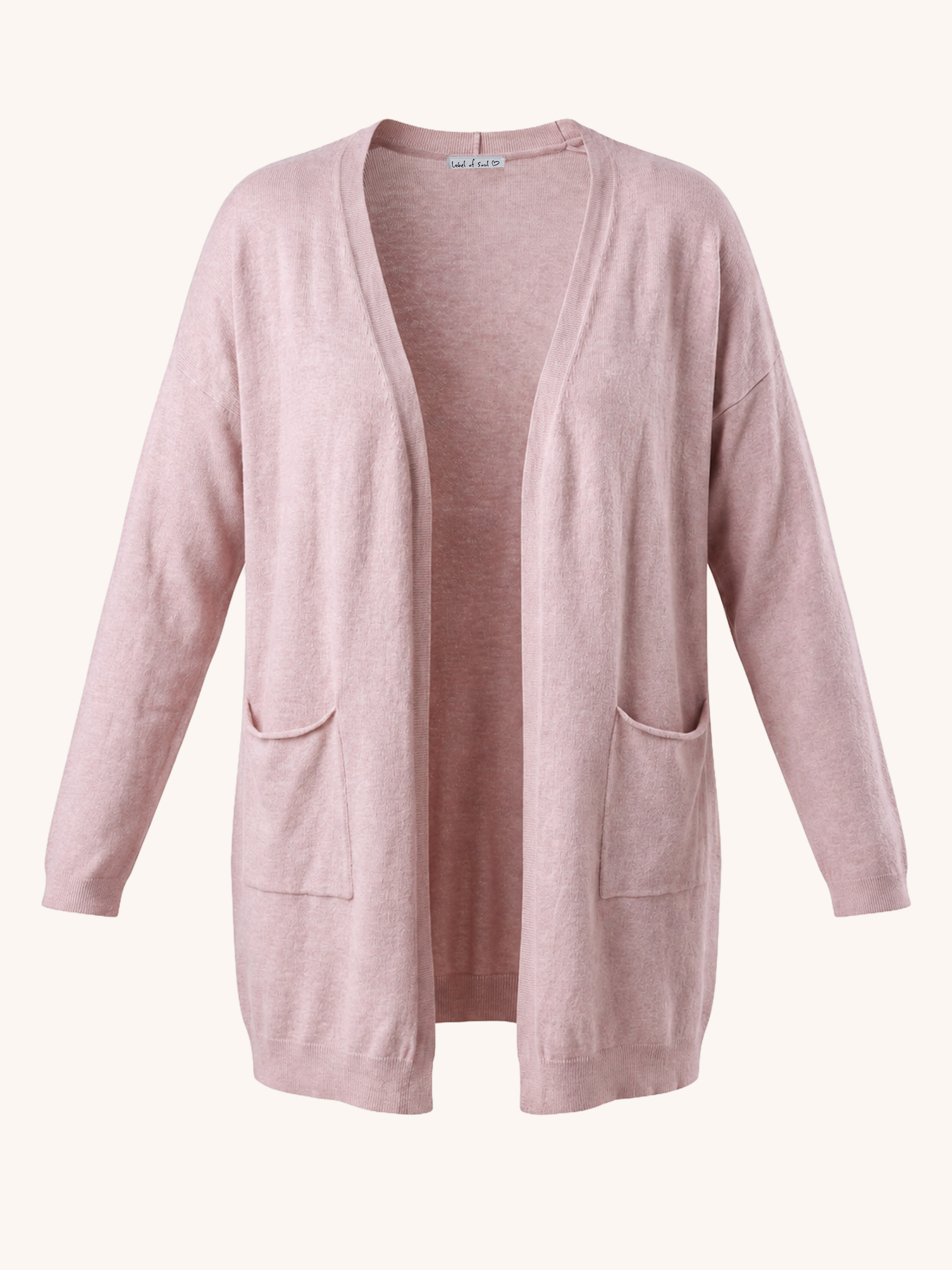 Leichte Oversize Viskose Strickjacke - Blush