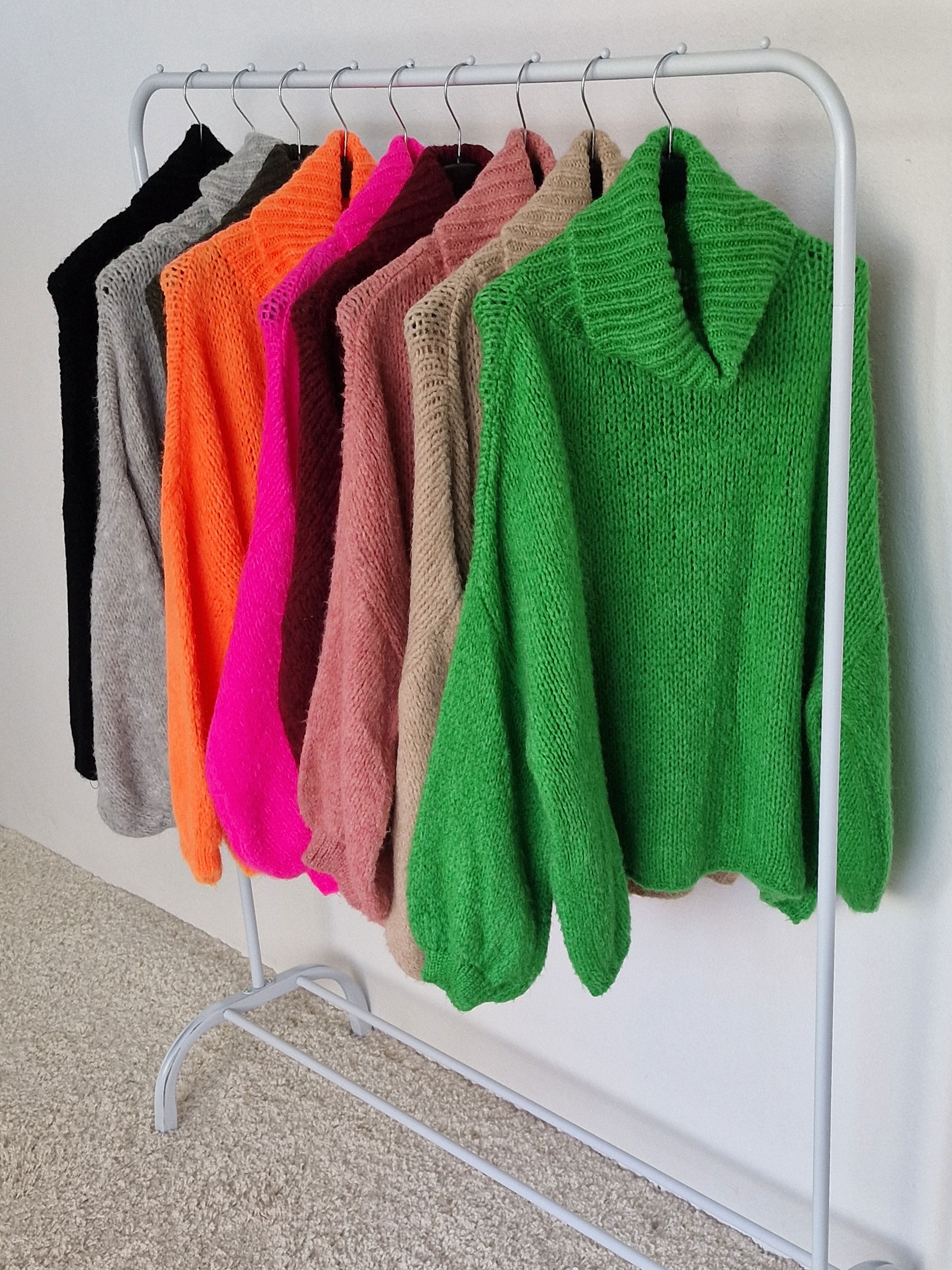 Oversize Pullover mit Rollkragen - FLAUSCHI - Grün