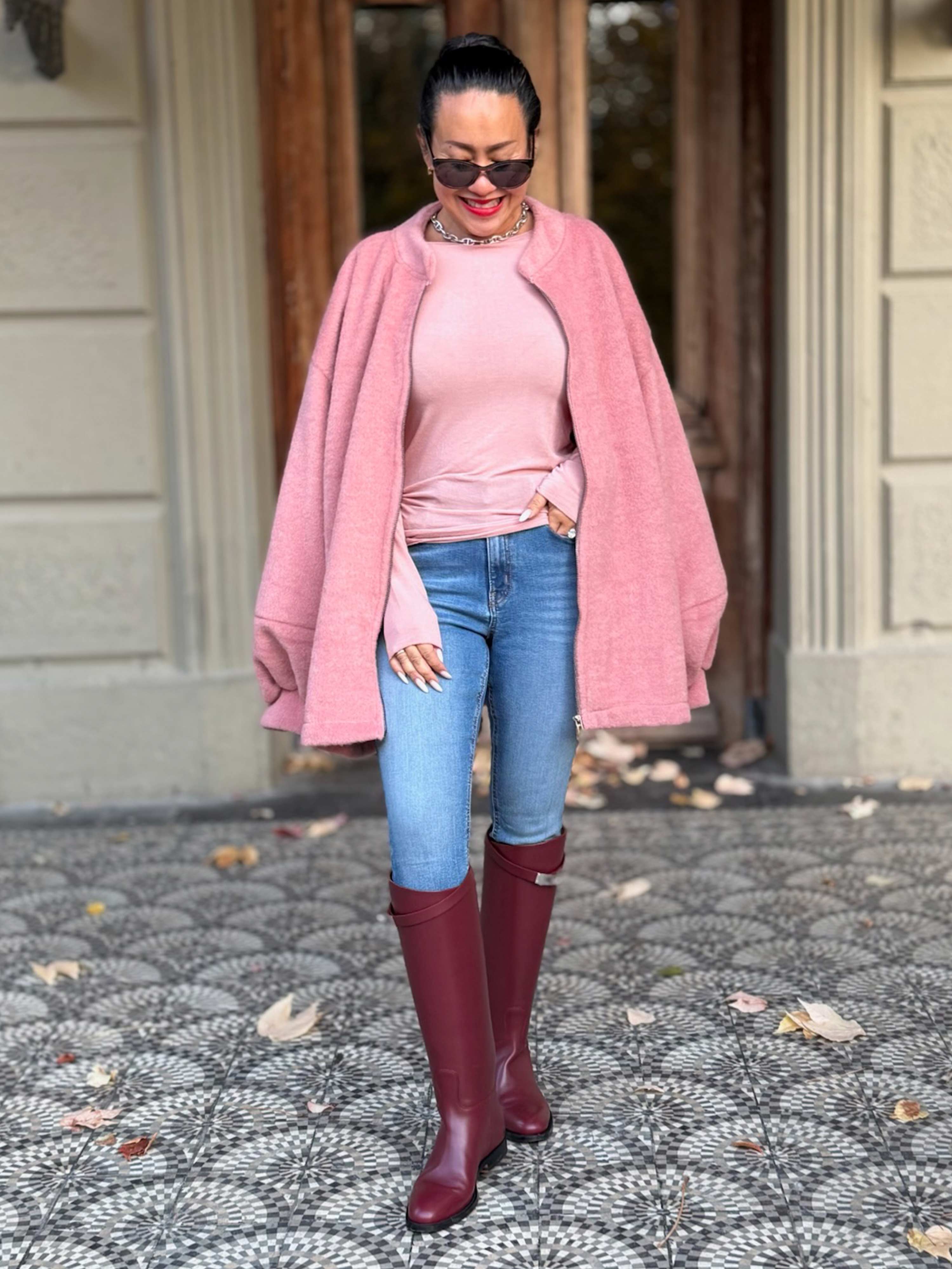 Oversize Jacke mit Taschen - SIGNATURE - Blush