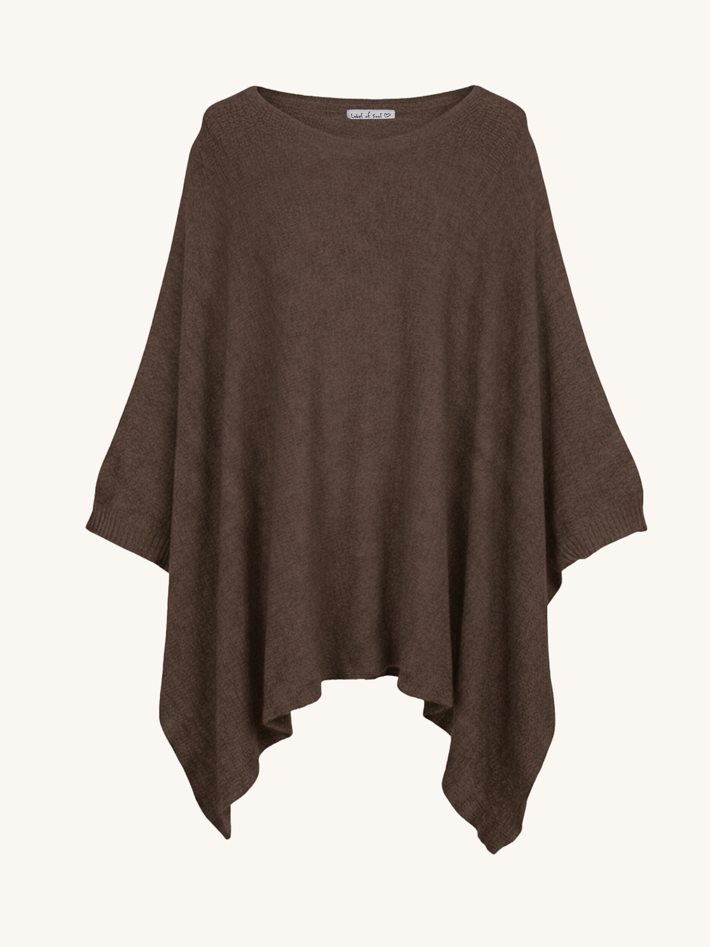 Oversize Viskose Kurzarm Poncho - Schoko Oversize Viskose Kurzarm Poncho - Schoko