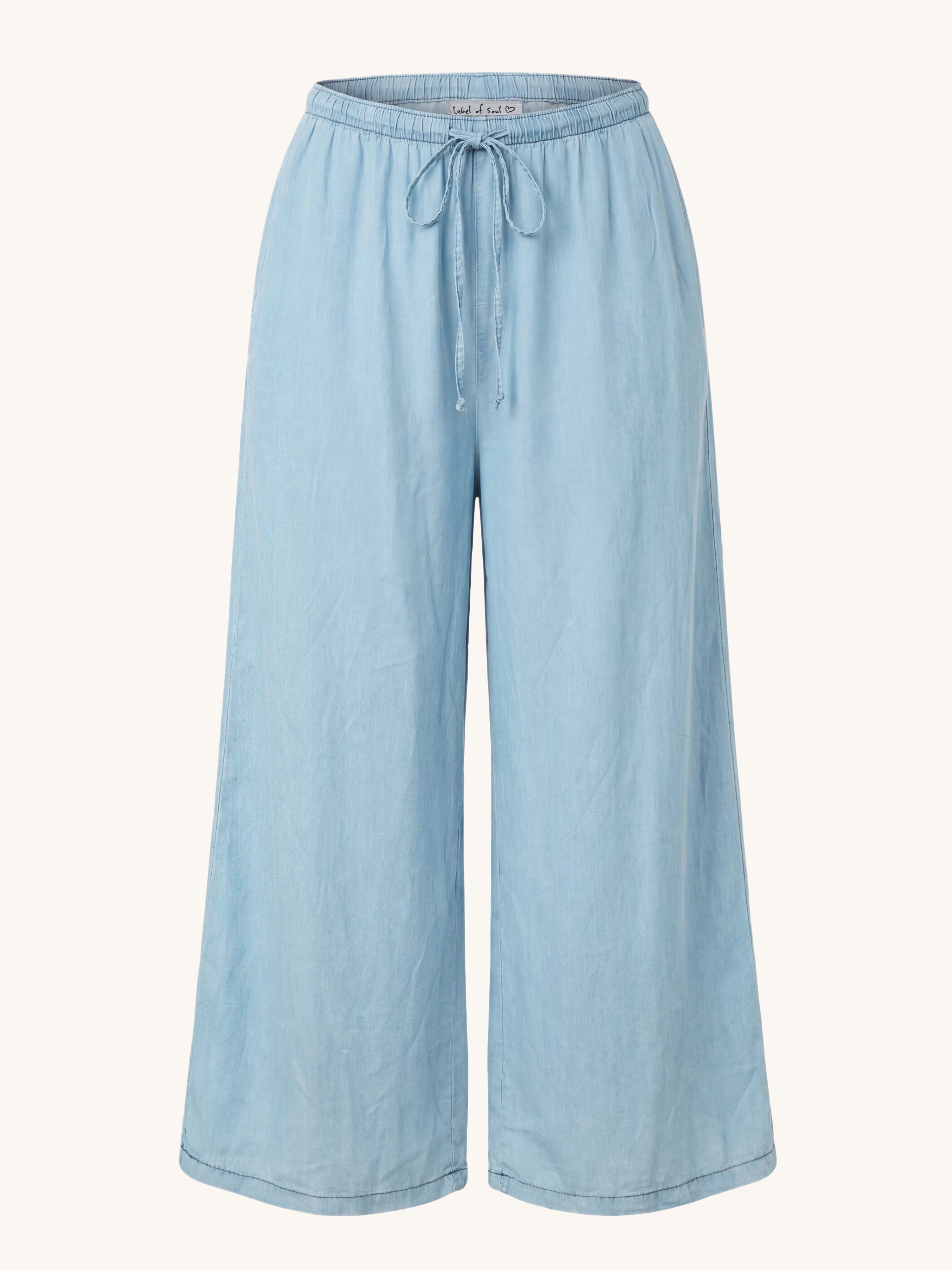 Leichte Lyocell Palazzo Oversize Hose - LONG - Light Blue