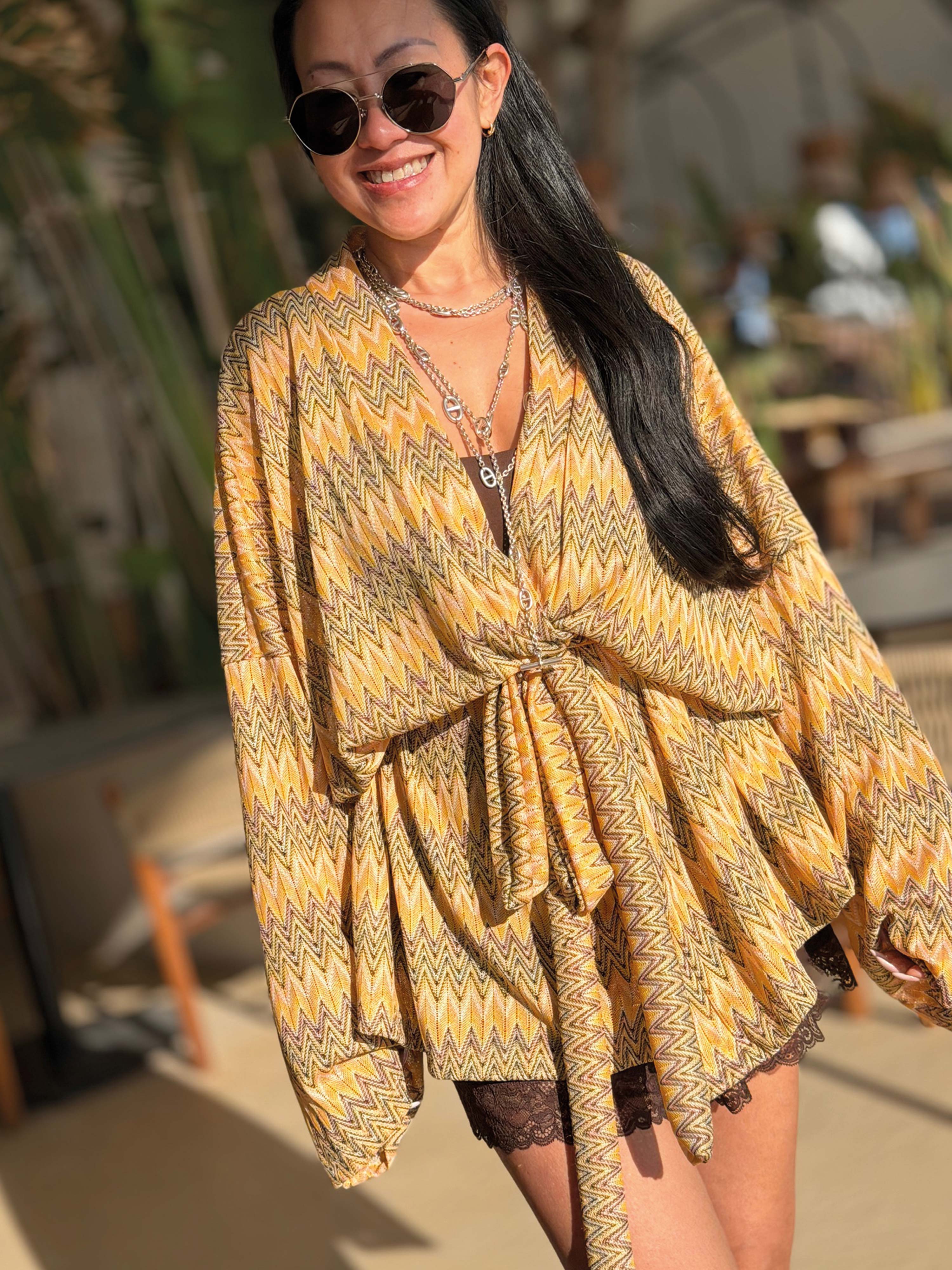 Wickel Kimono Jacke - IBIZA BREEZE - Honey