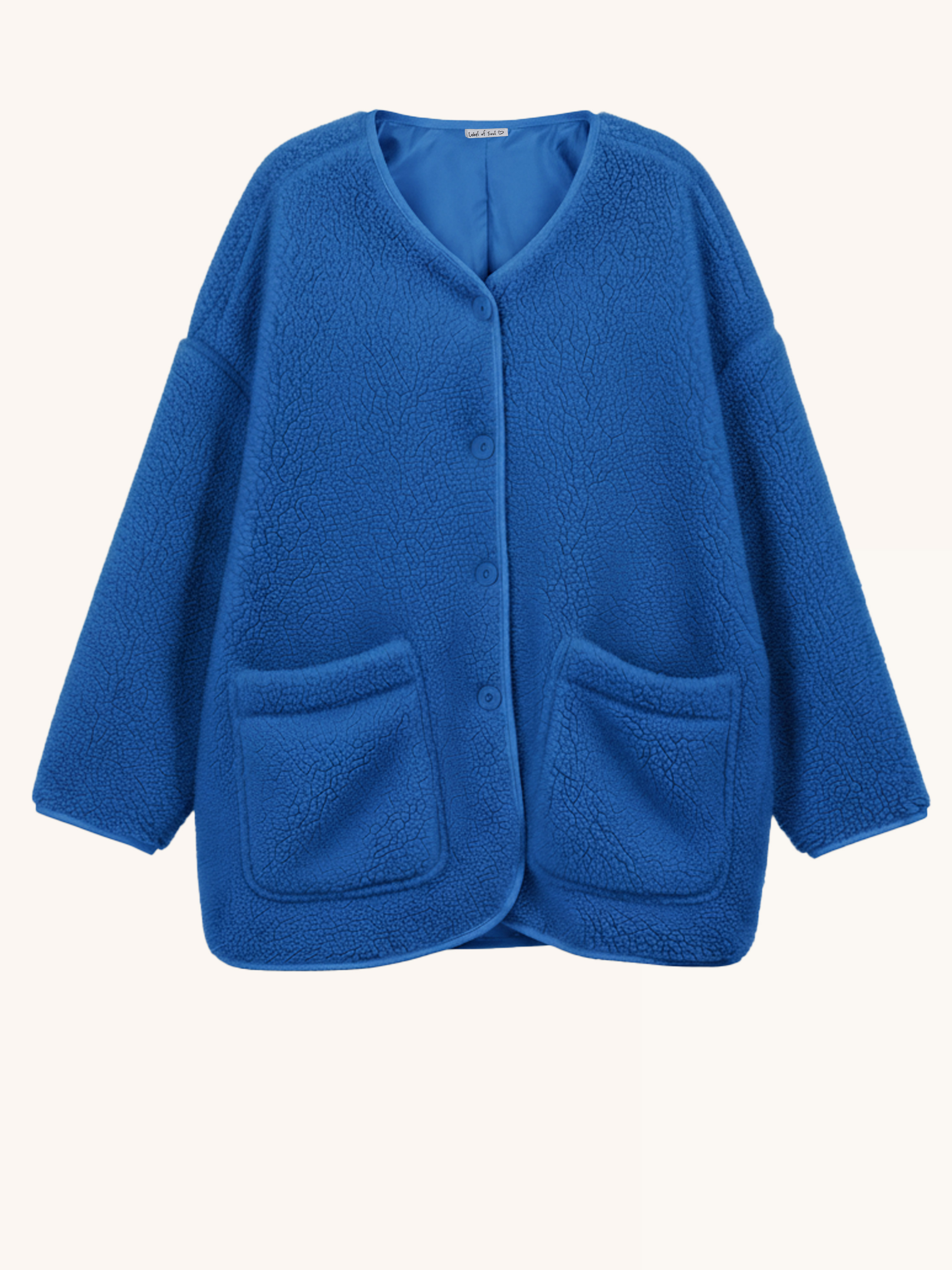 Teddylook Oversize Jacke - ICON - Royalblau