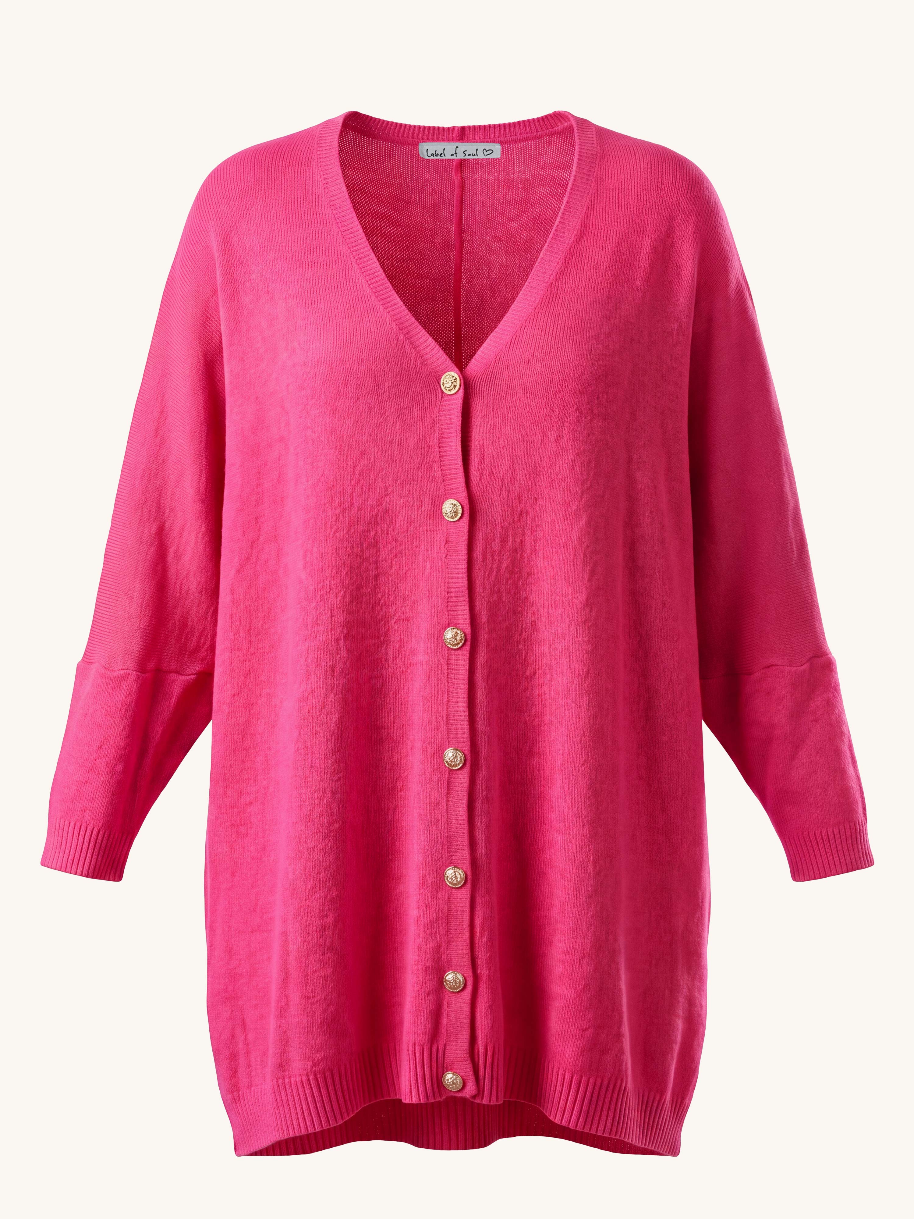 Oversize Viskose Cardigan CURVY - Pink