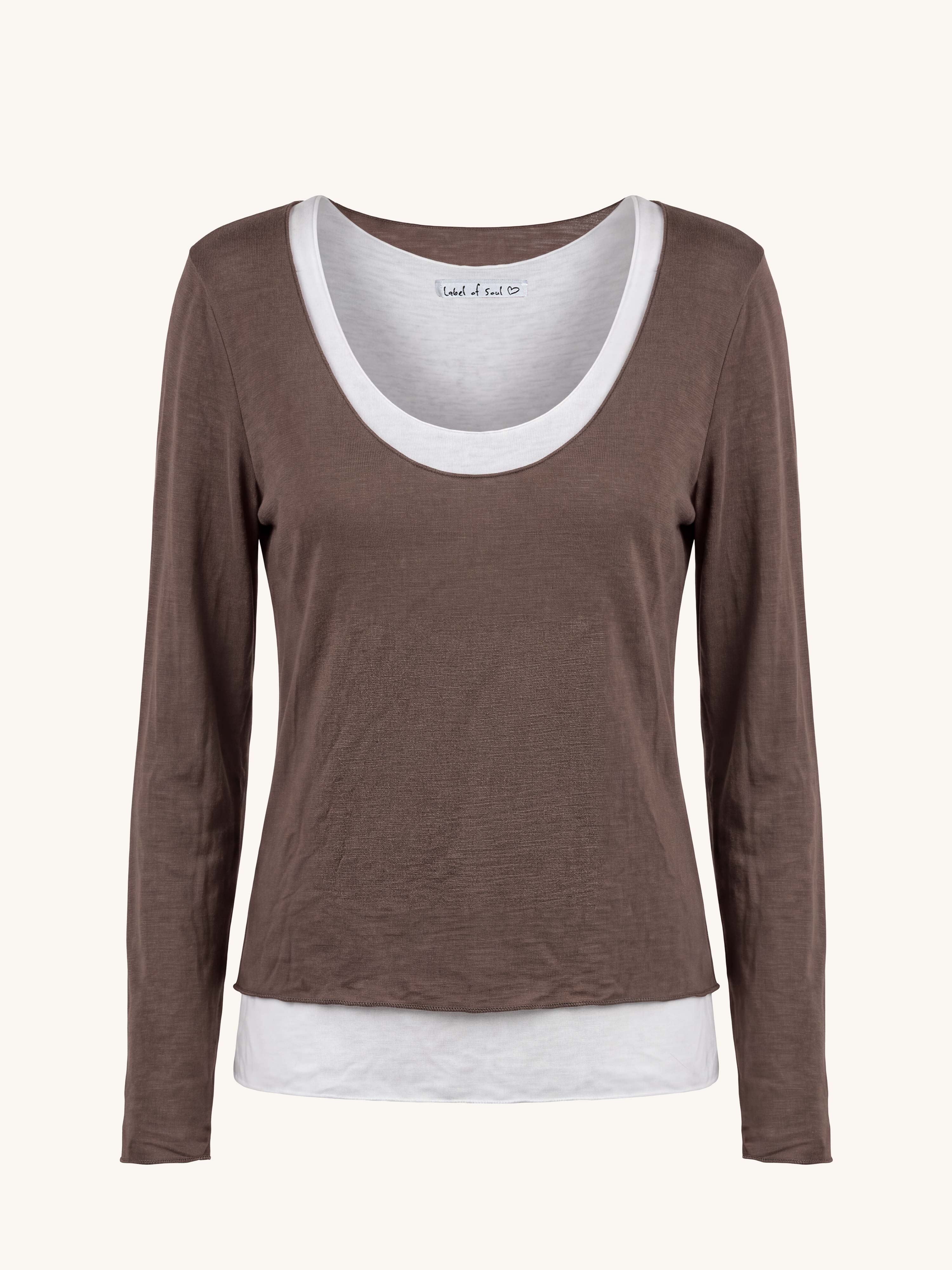 Soft Double Layer Langarmshirt mit Kaschmiranteil - Fango