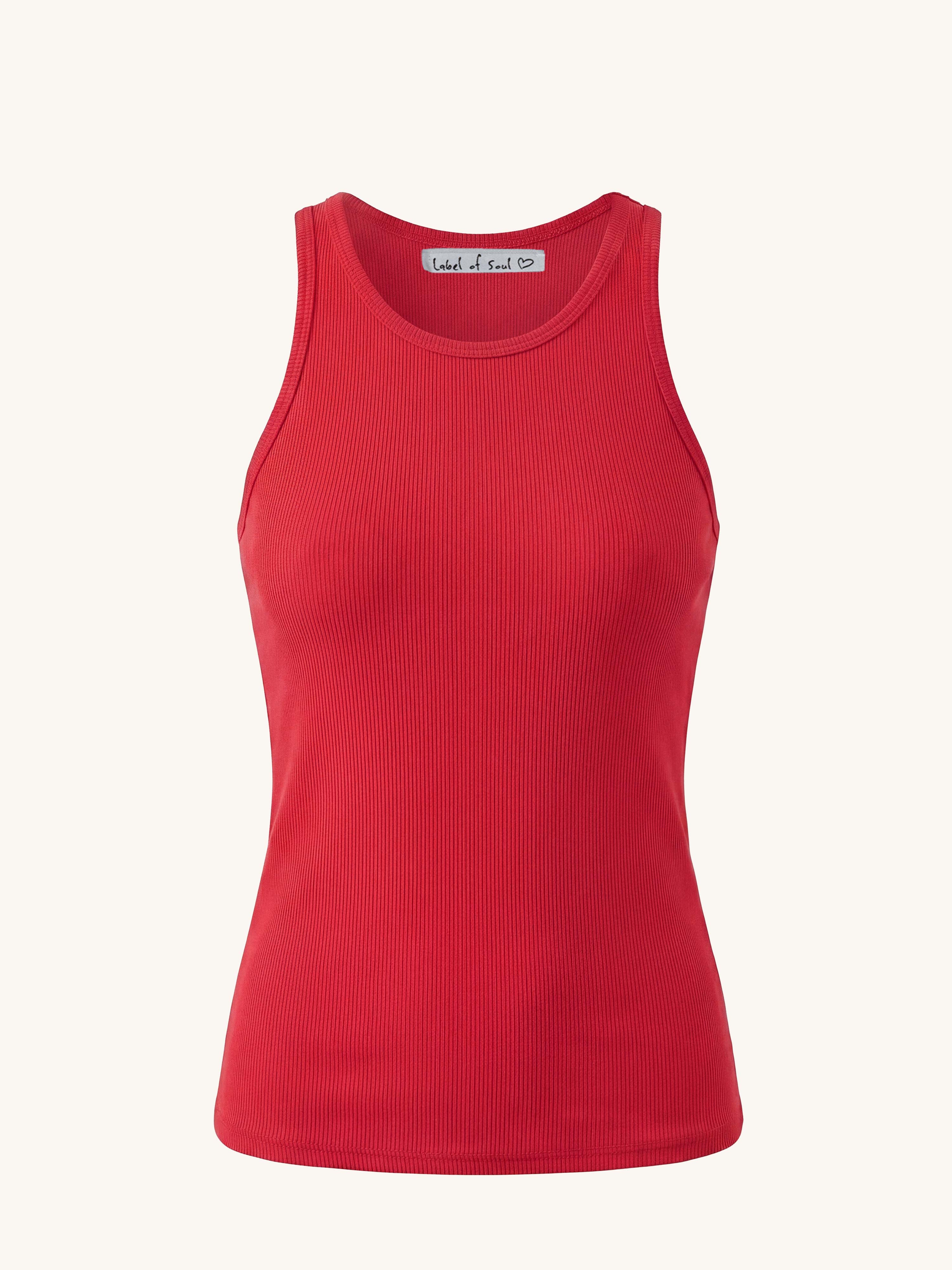 Geripptes Racertop - Rot