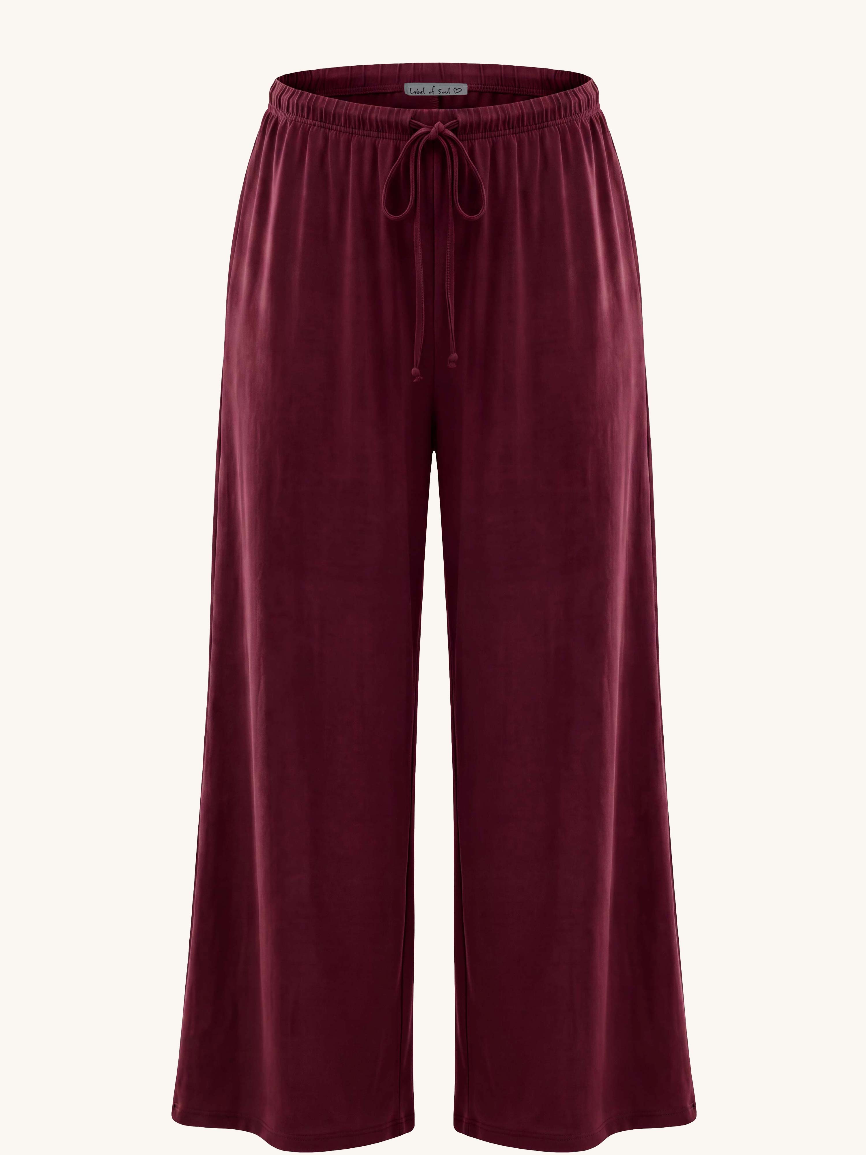 Basic Oversize Loungewear Palazzo Hose - LONG - Burgundy