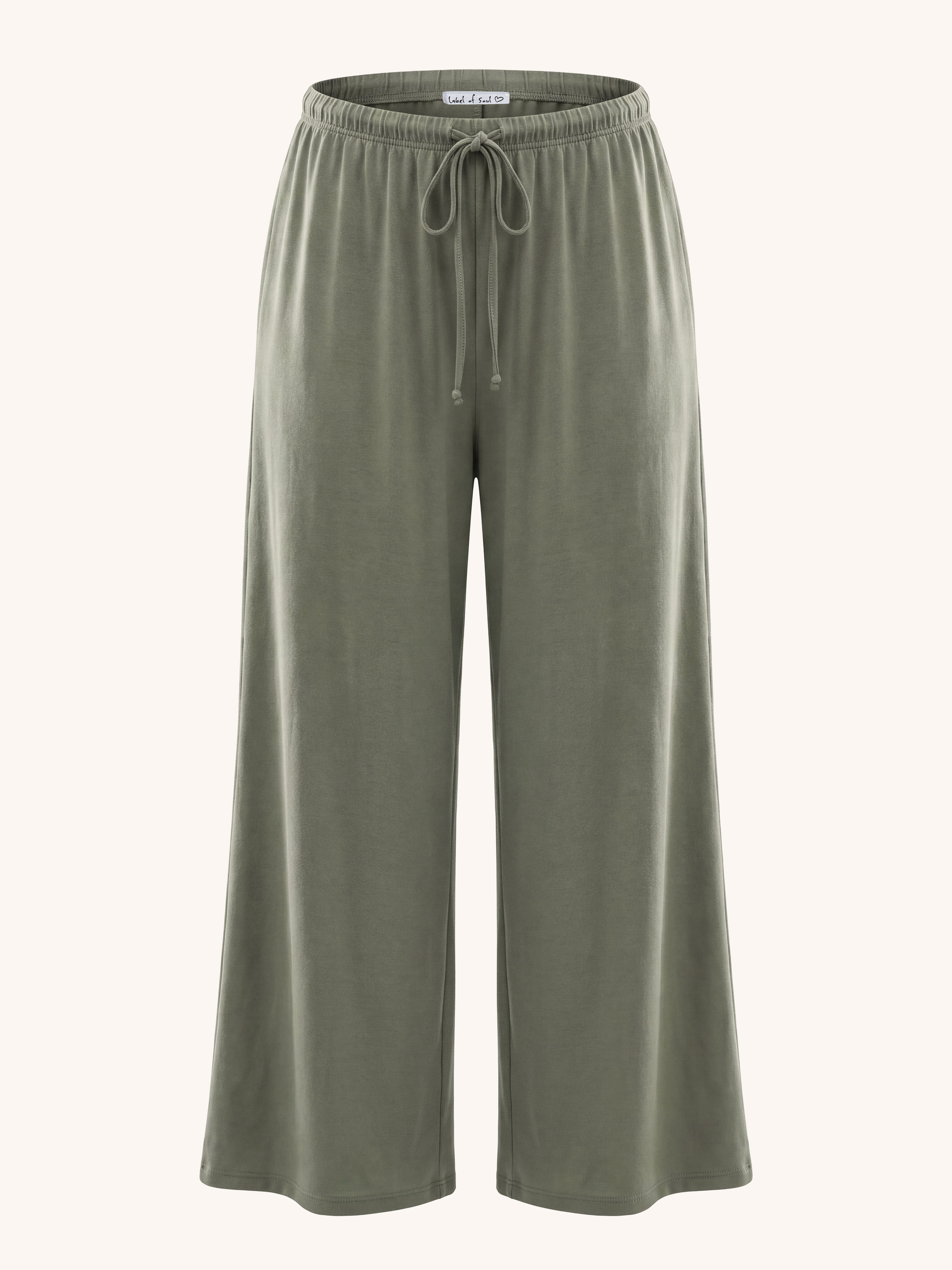 Basic Oversize Loungewear Palazzo Hose - Matcha