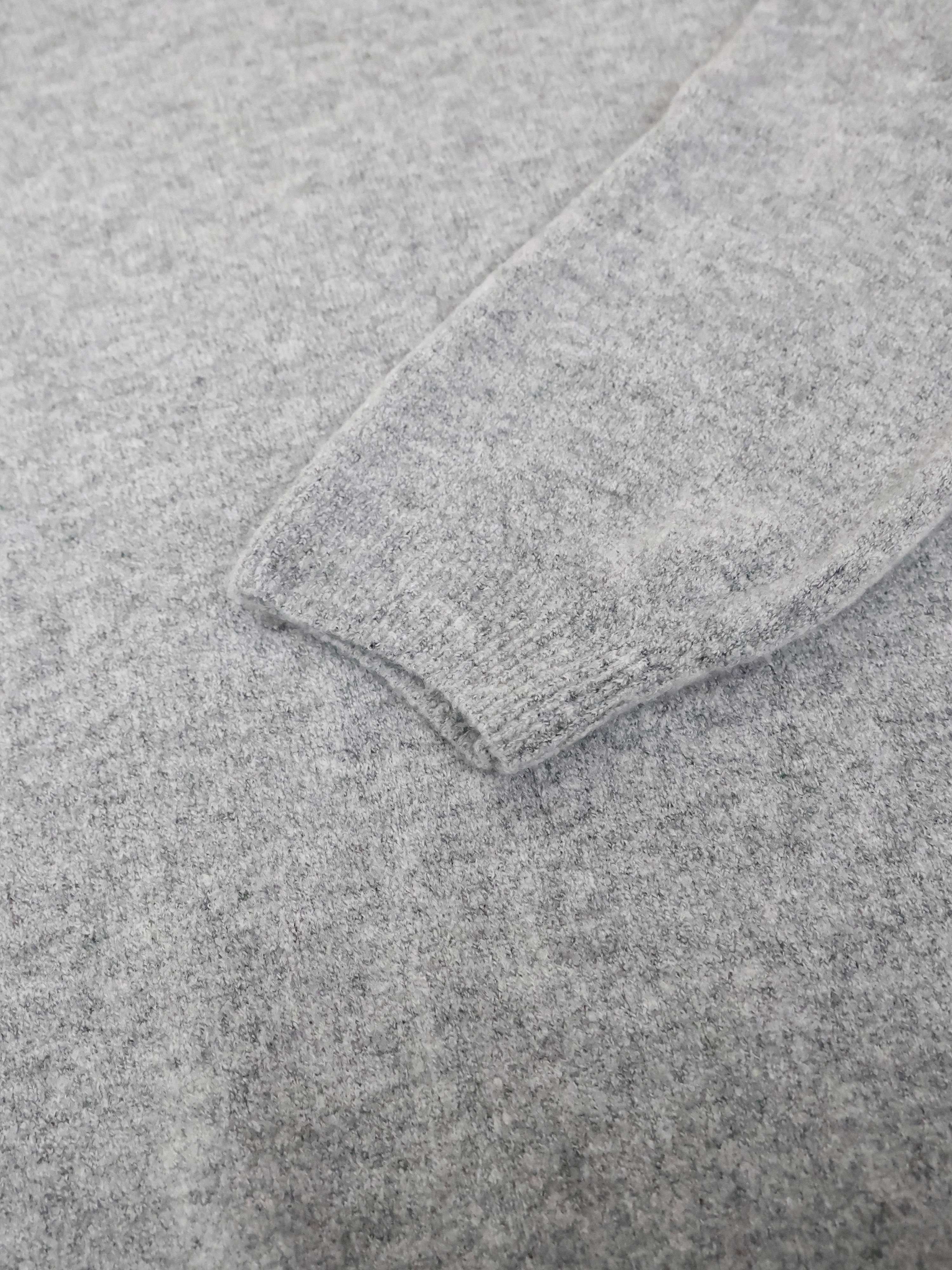 Feiner Rundhals Strickpullover mit Alpakawollanteil - Grau