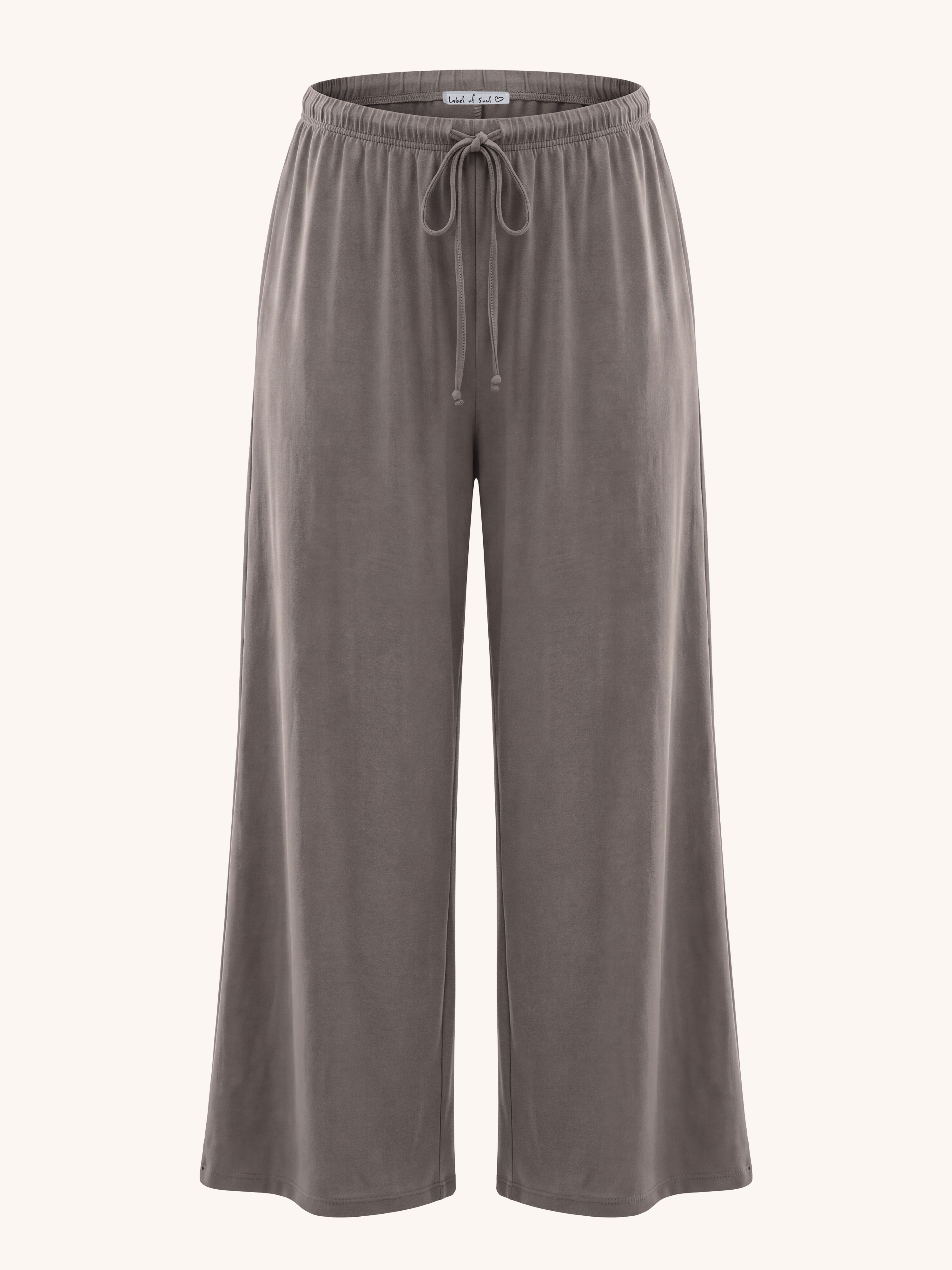 Basic Oversize Loungewear Palazzo Hose - Taupe