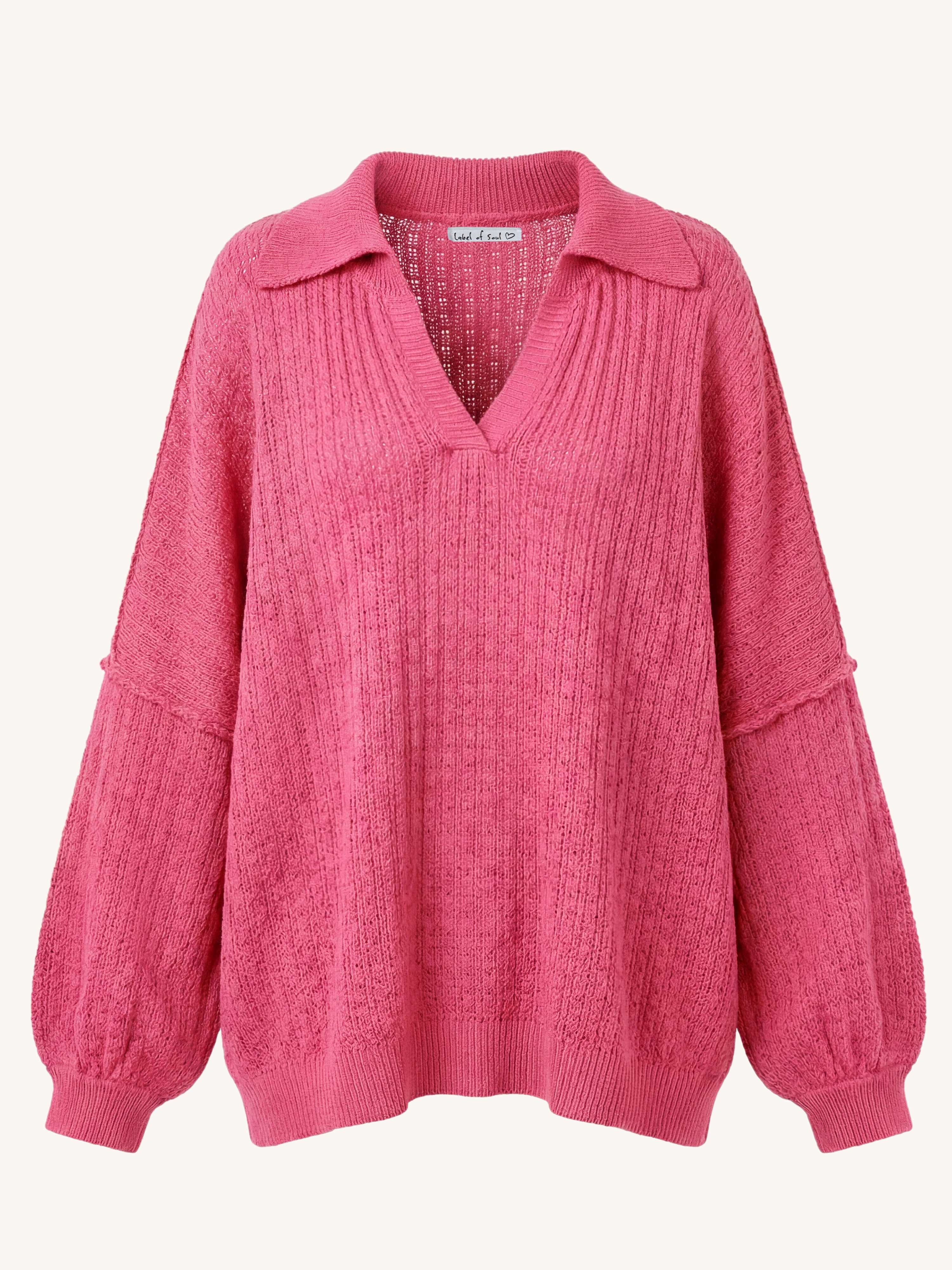 Oversize Häkelpullover MANACOR - Pink