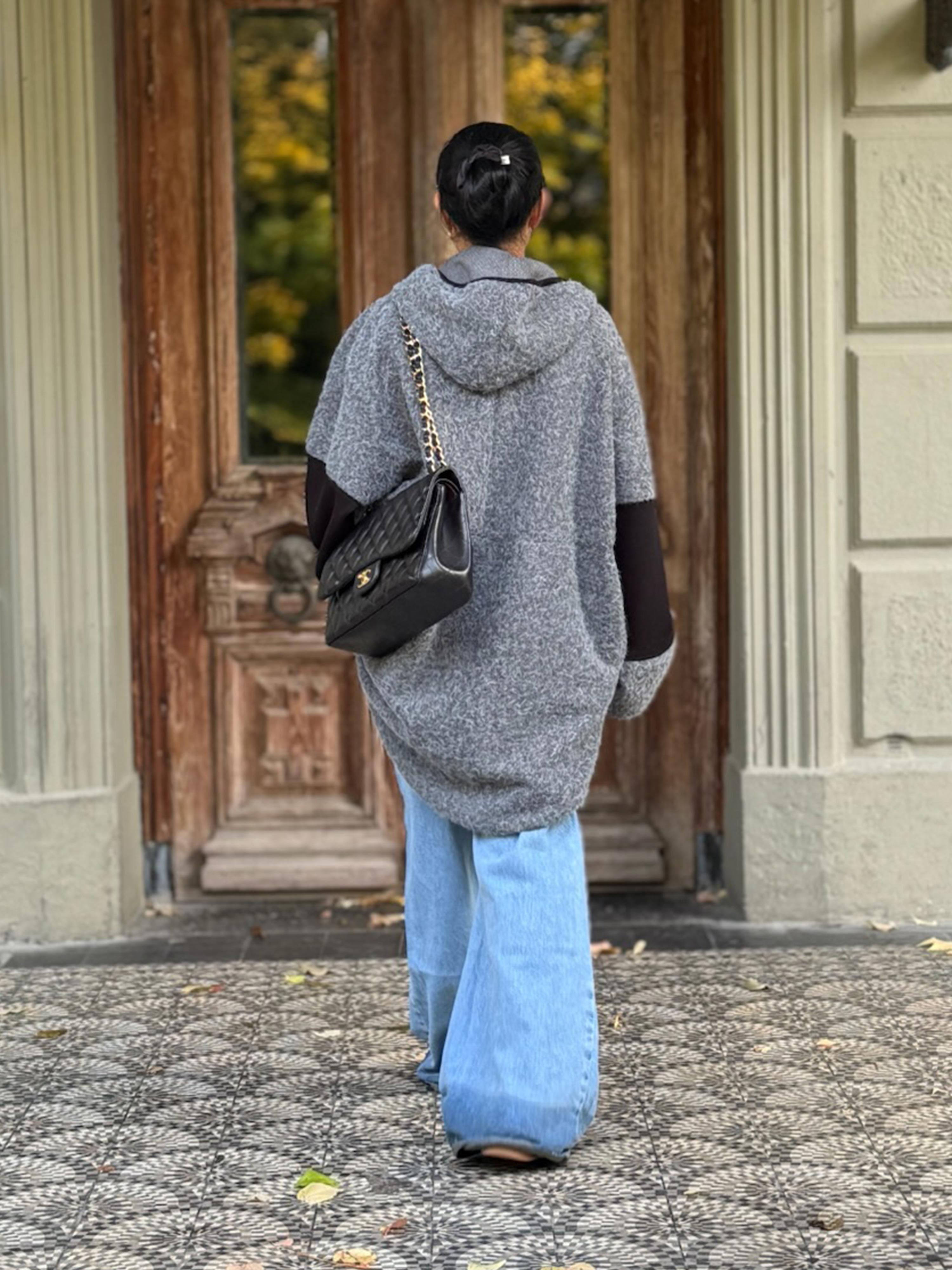 Unisex Oversize Hoodie Halfzip - HENRY - Grau