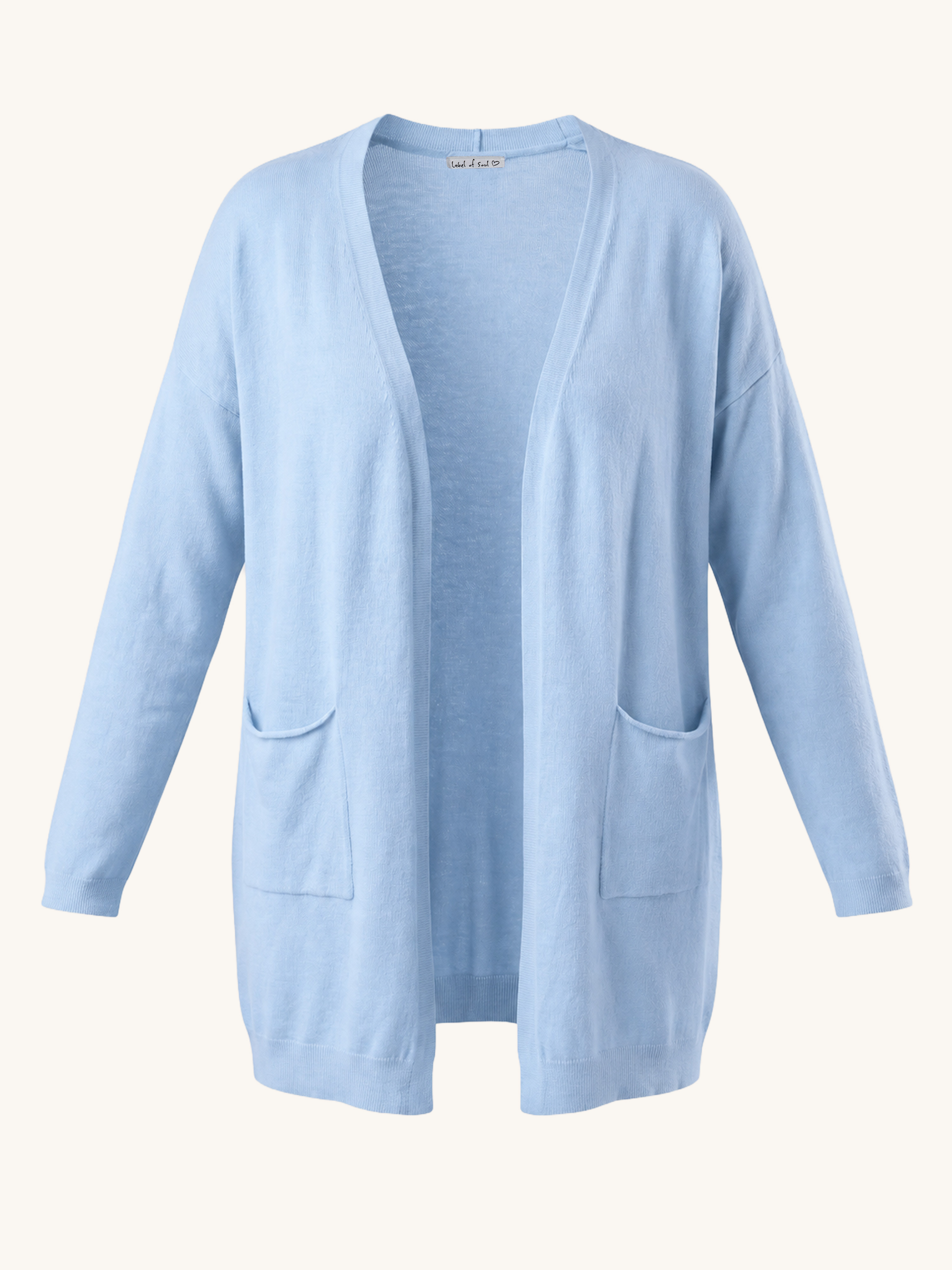 Leichte Oversize Viskose Strickjacke - Hellblau