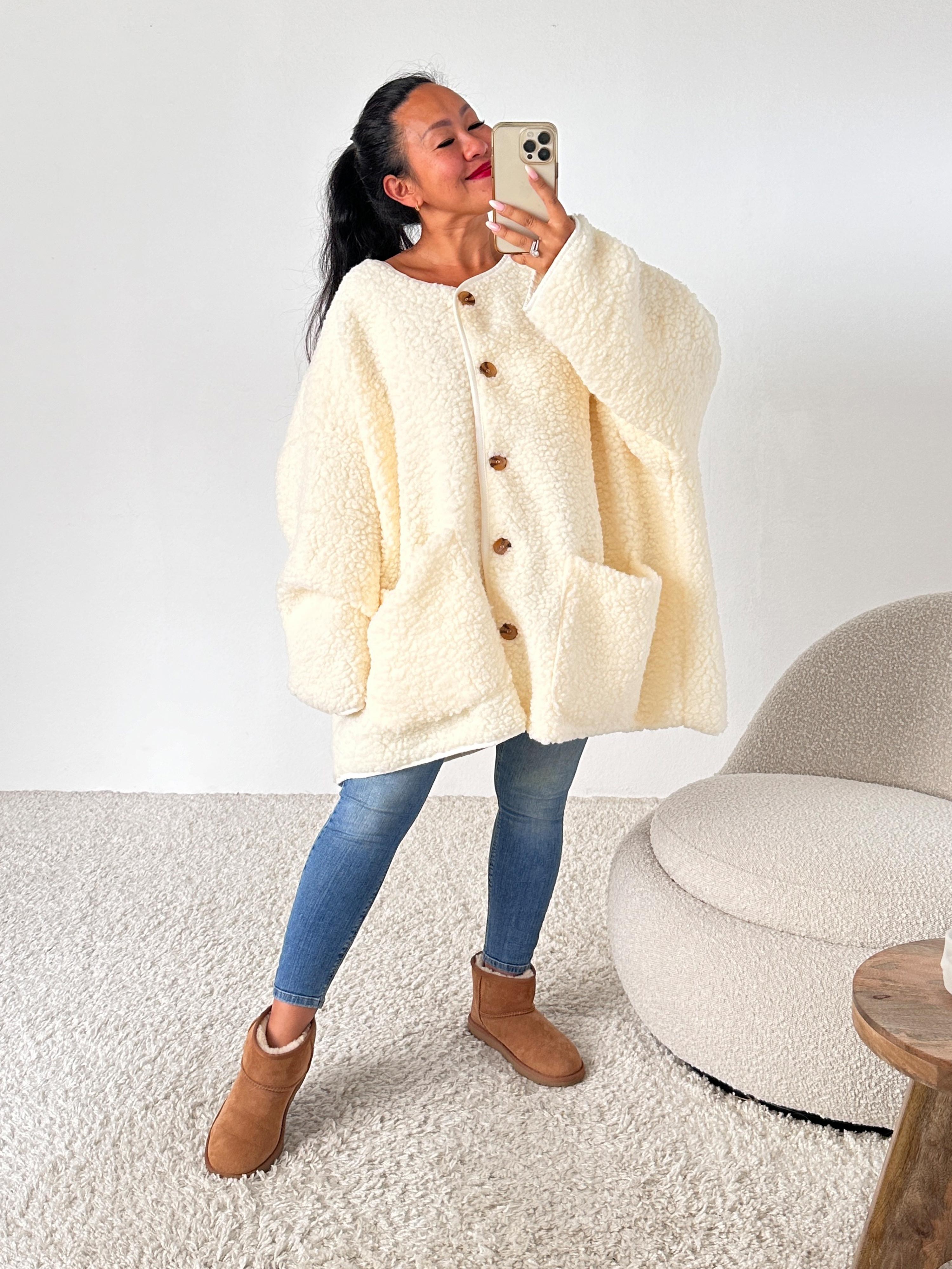 Teddylook Oversize Jacke - ICON - Creme Teddylook Oversize Jacke - ICON - Creme