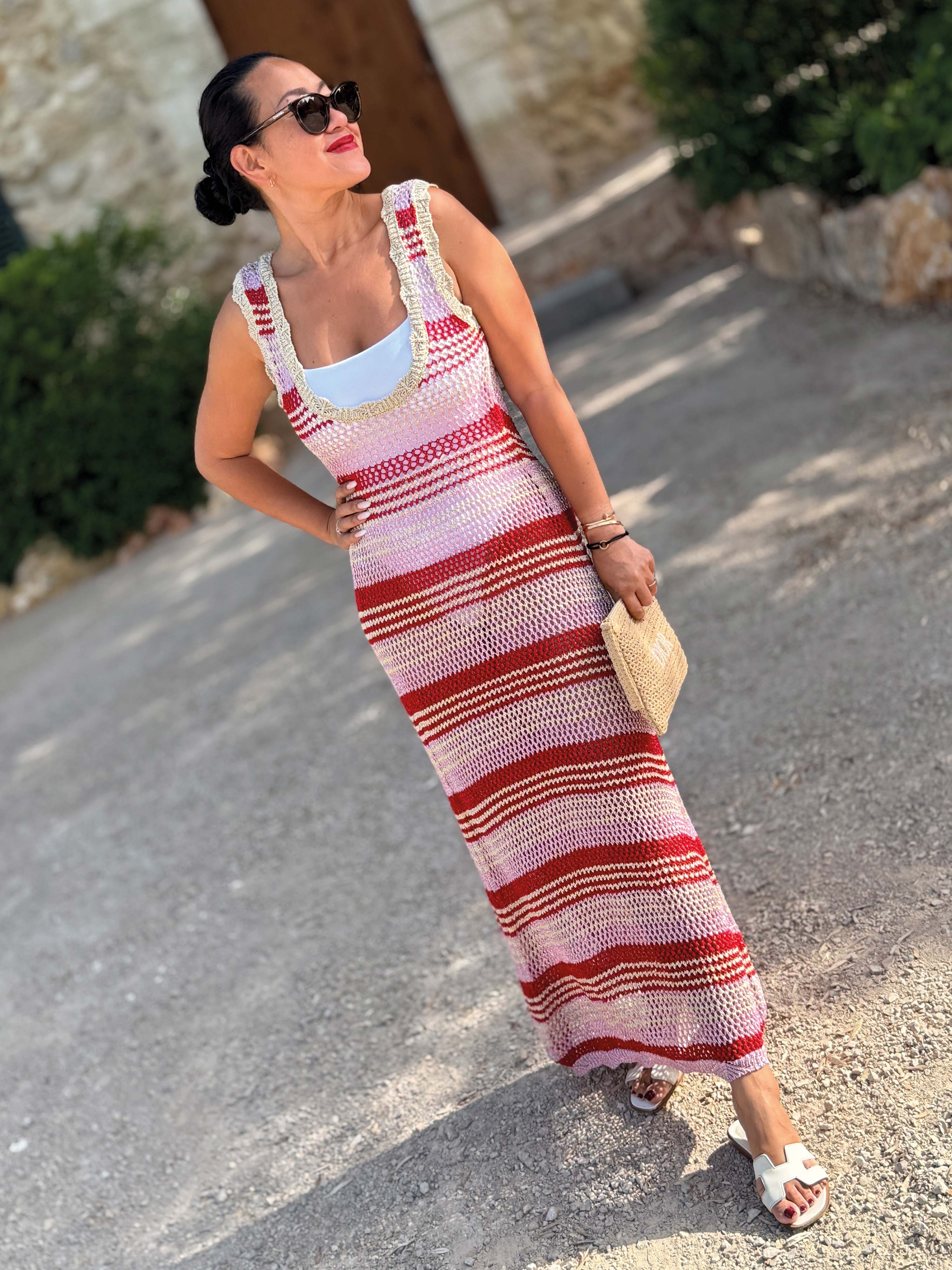Häkel Beach Strickkleid - Rouge Häkel Beach Strickkleid - Rouge