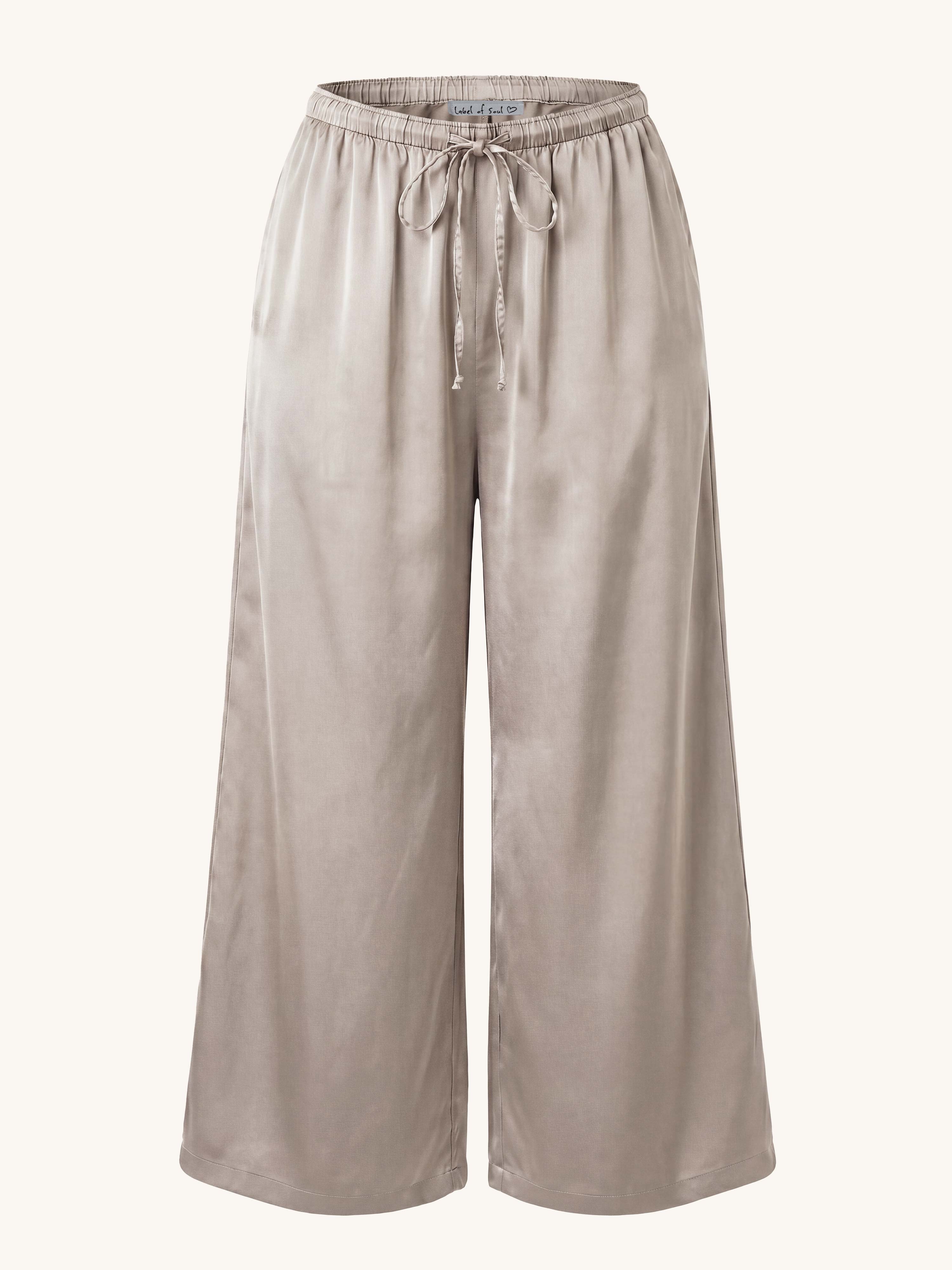 Viskose Palazzo Hose - ELEGANCE - Taupe