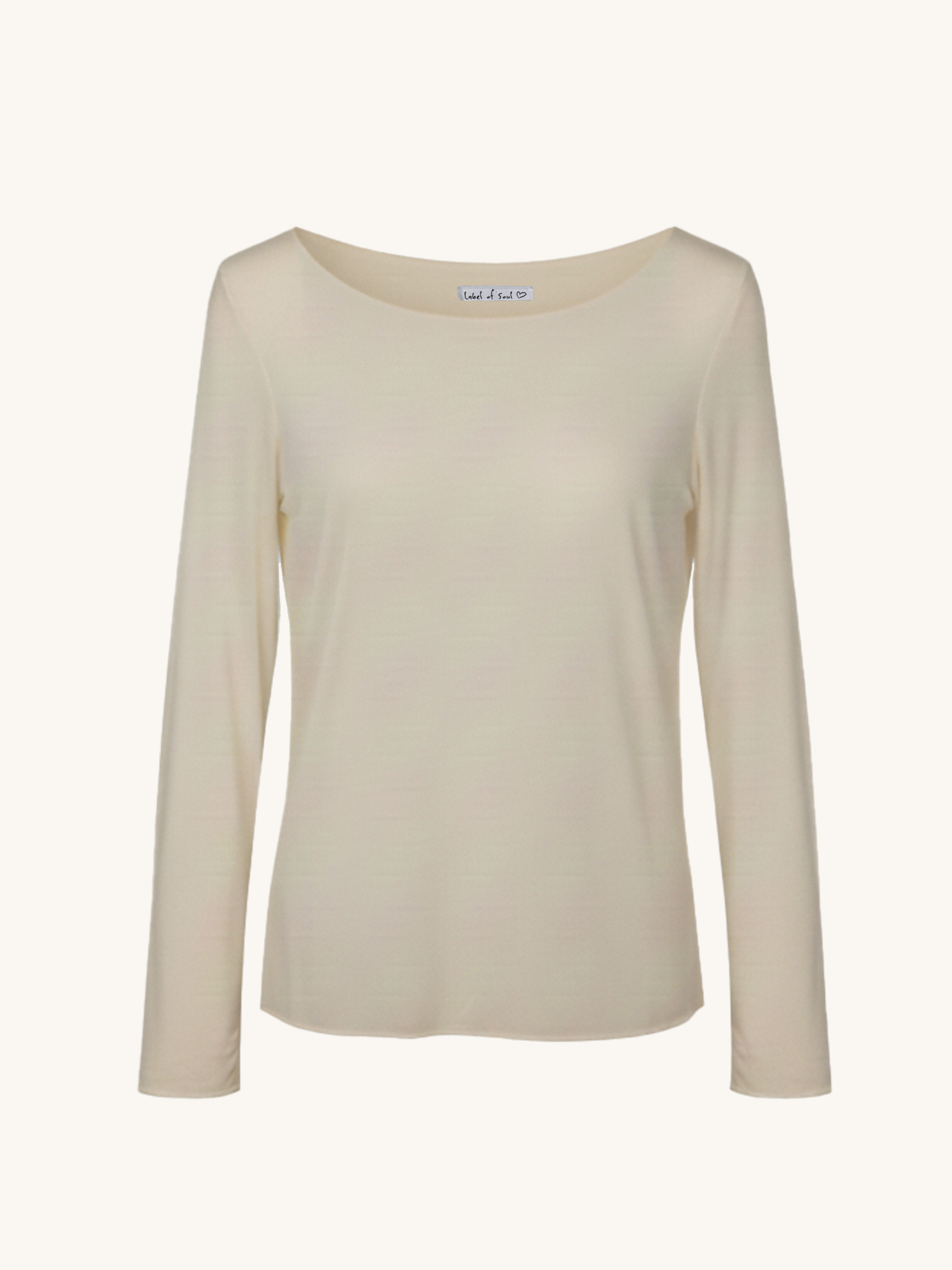 Soft Langarmshirt mit Kaschmiranteil - Beige Soft Langarmshirt mit Kaschmiranteil - Beige