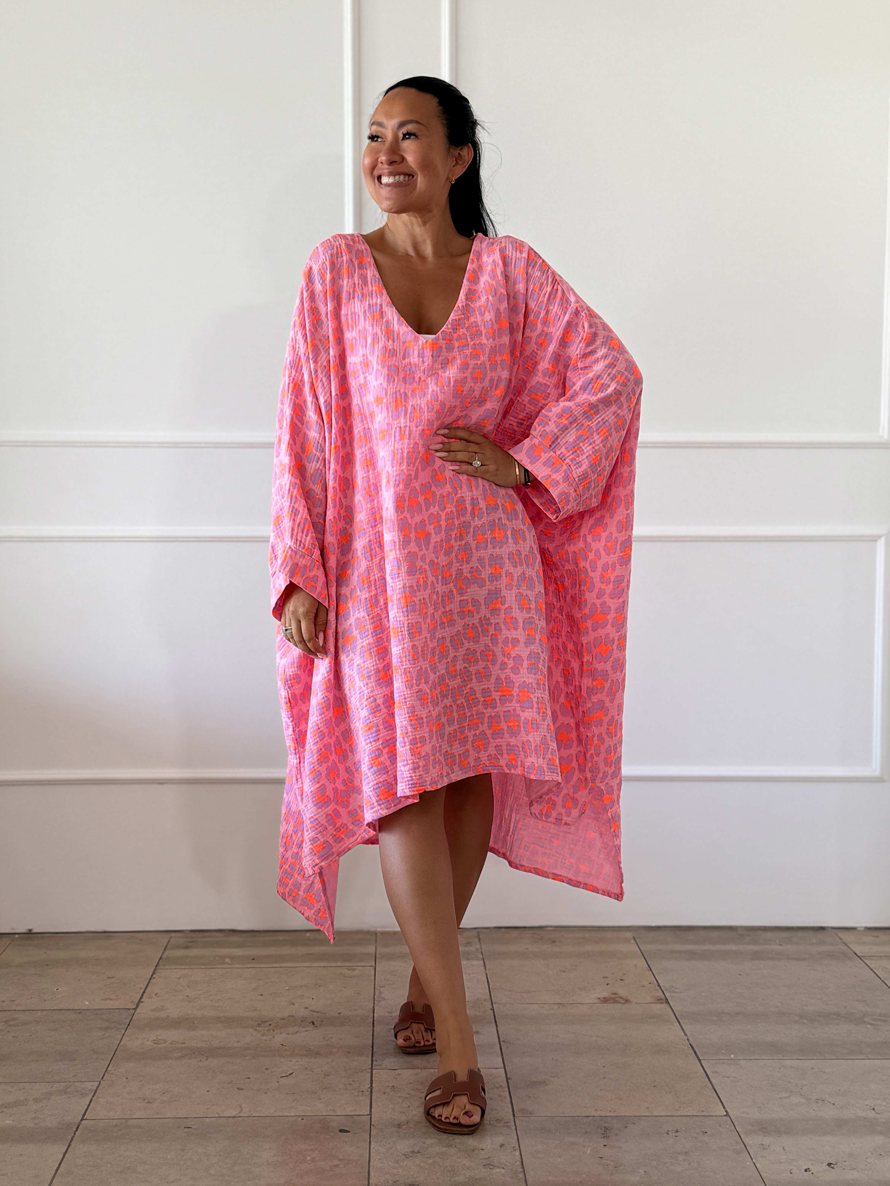 Oversize Musselin Blusen Poncho - Leo Candy