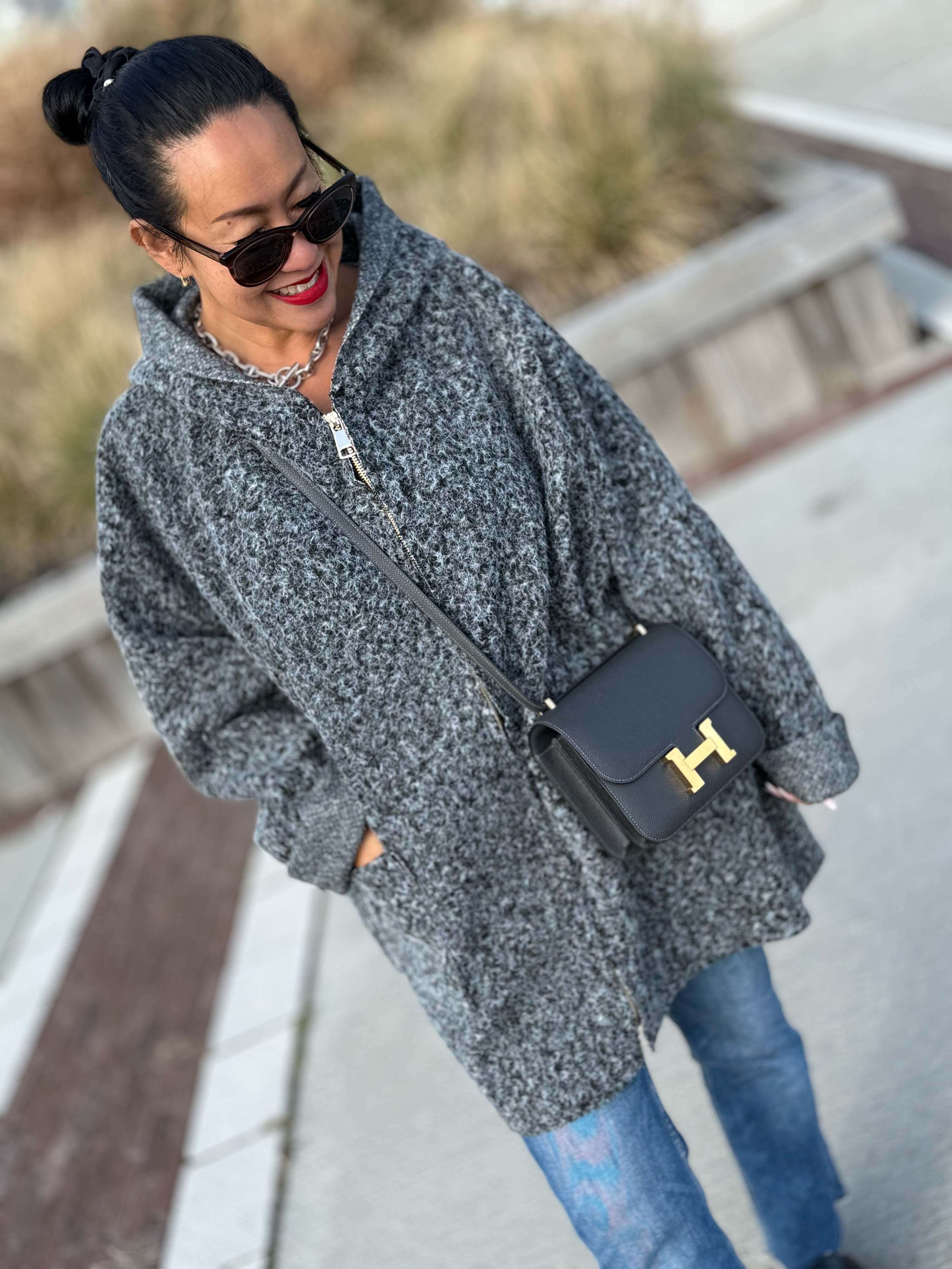 Oversize Zipper Jacke - HENRY - Anthrazit