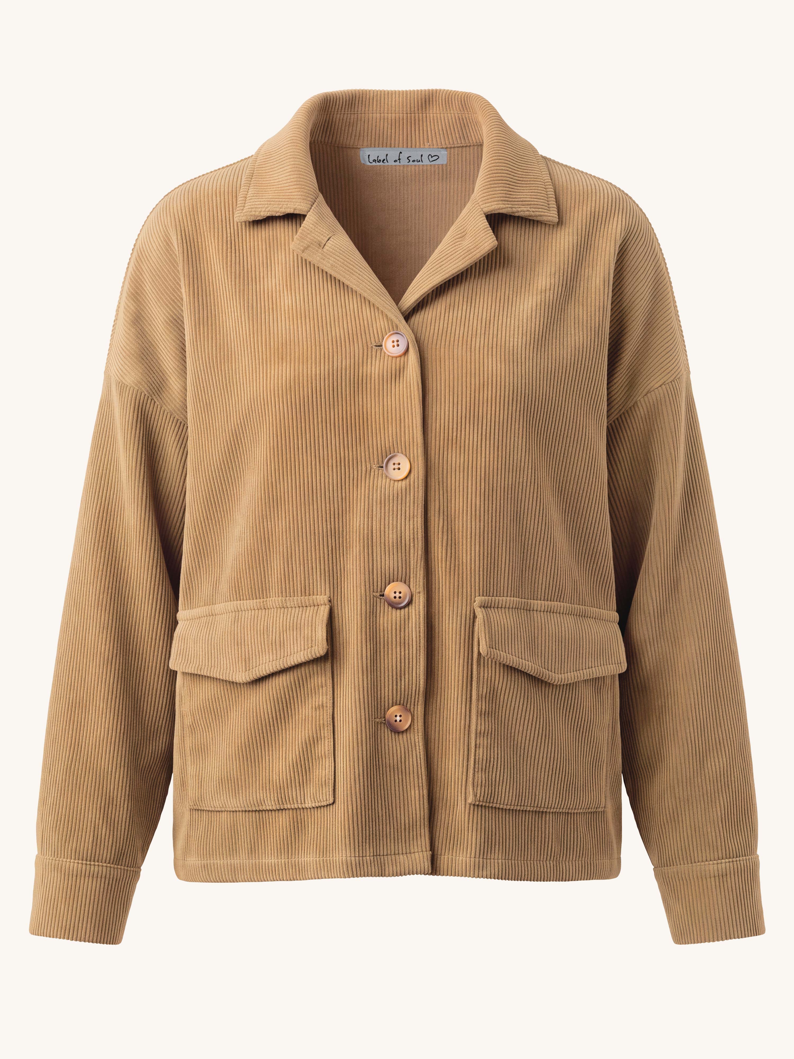 Cord Overshirt Jacke - Camel