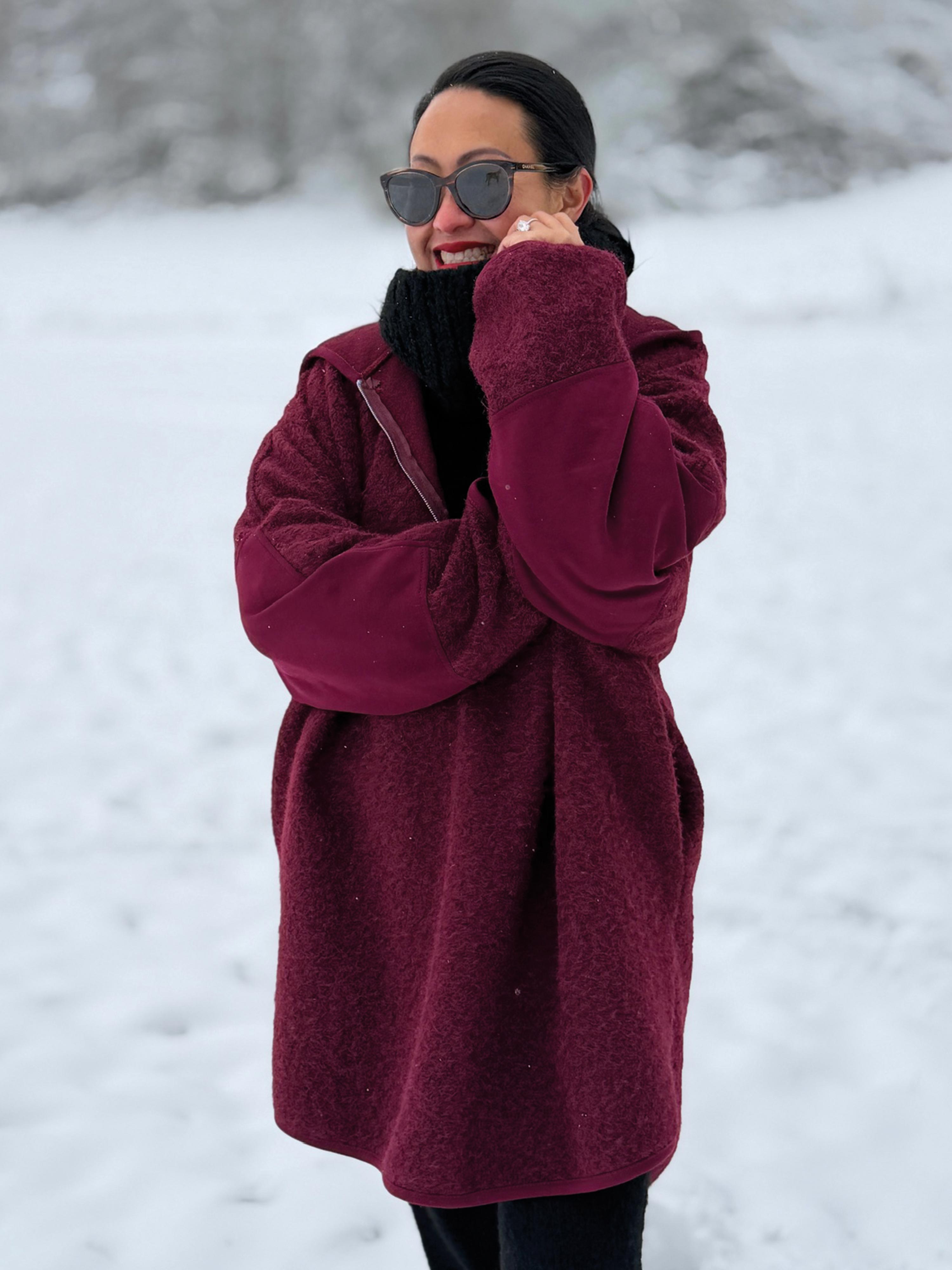 Unisex Oversize Hoodie Halfzip - HENRY - Burgundy