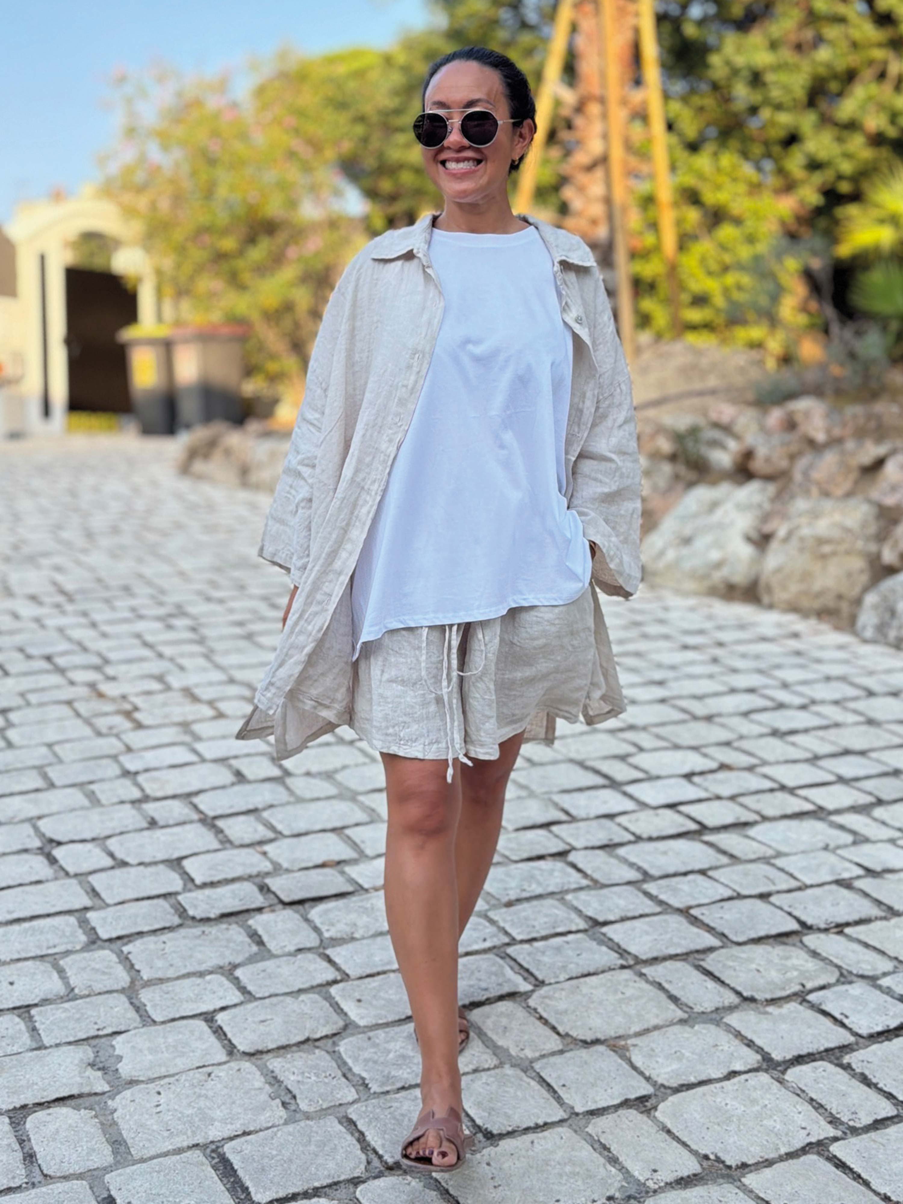 Basic Boxy Kurzarmshirt - Weiss