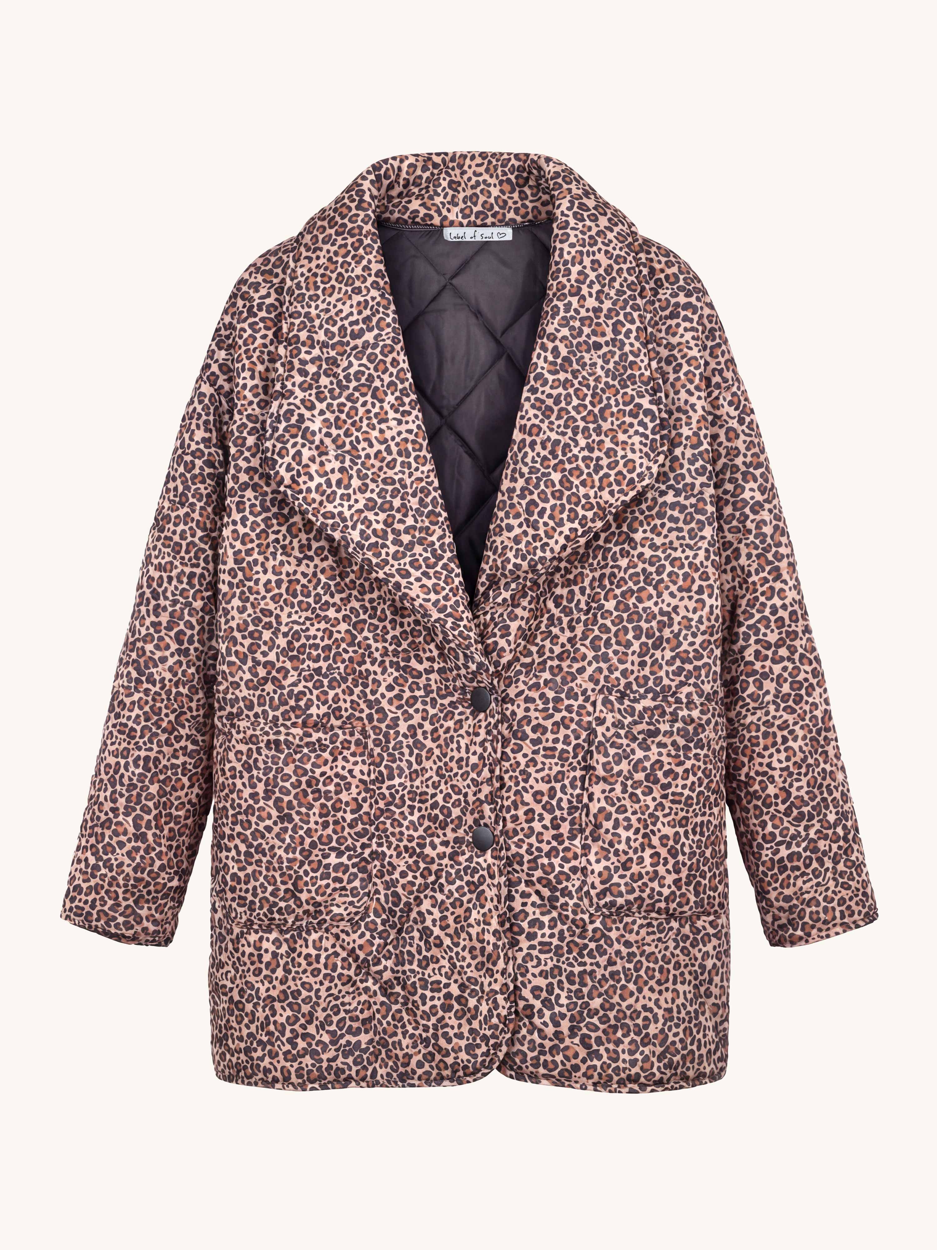 ONESIZE Blazer Steppjacke - LEOPARD - Beige